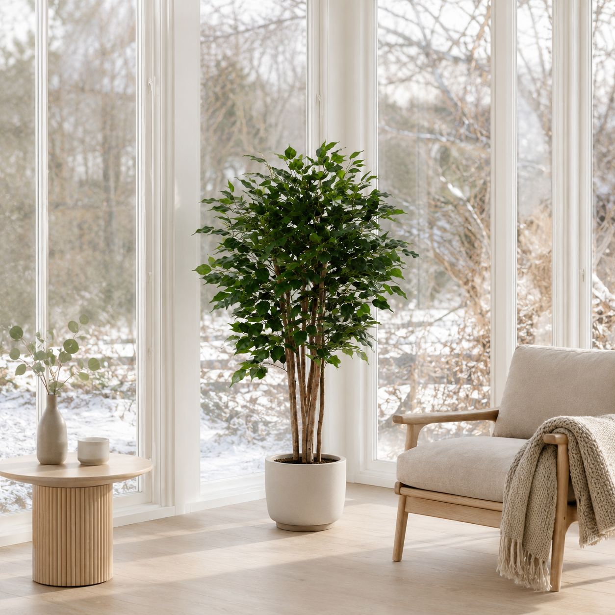 Kunstpflanze Birkenfeige 150 cm – künstlicher Ficus Benjamini