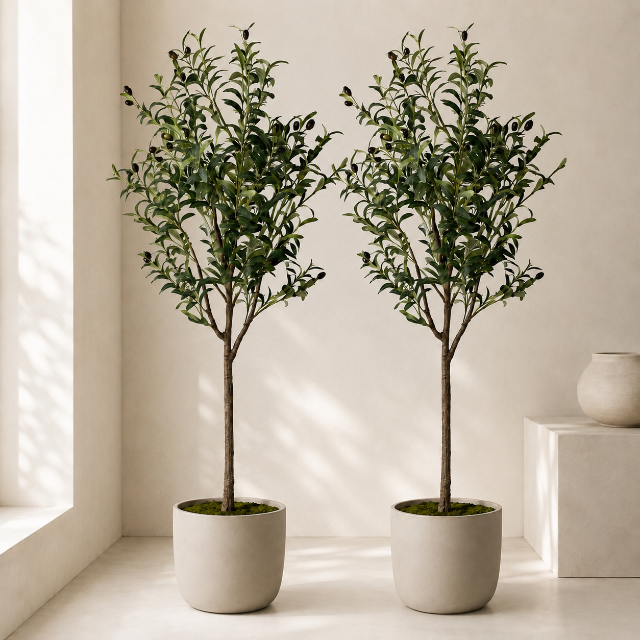 Kunstpflanze Olivenbaum 150 cm mit mediterran natürlicher Optik