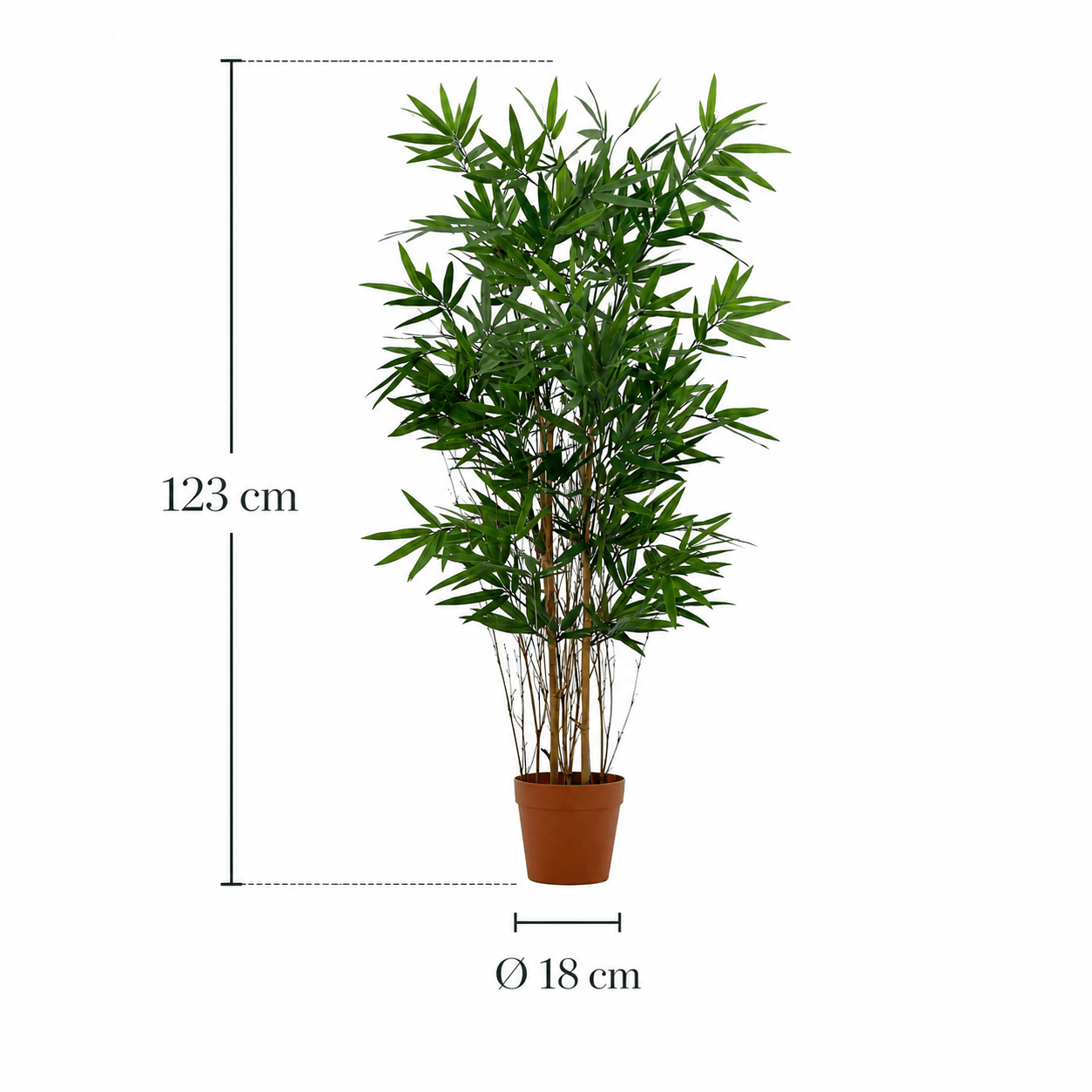 Bambus Kunstpflanze 123 cm – natürlicher Sichtschutz mit Asia - Flair - DYFLORA