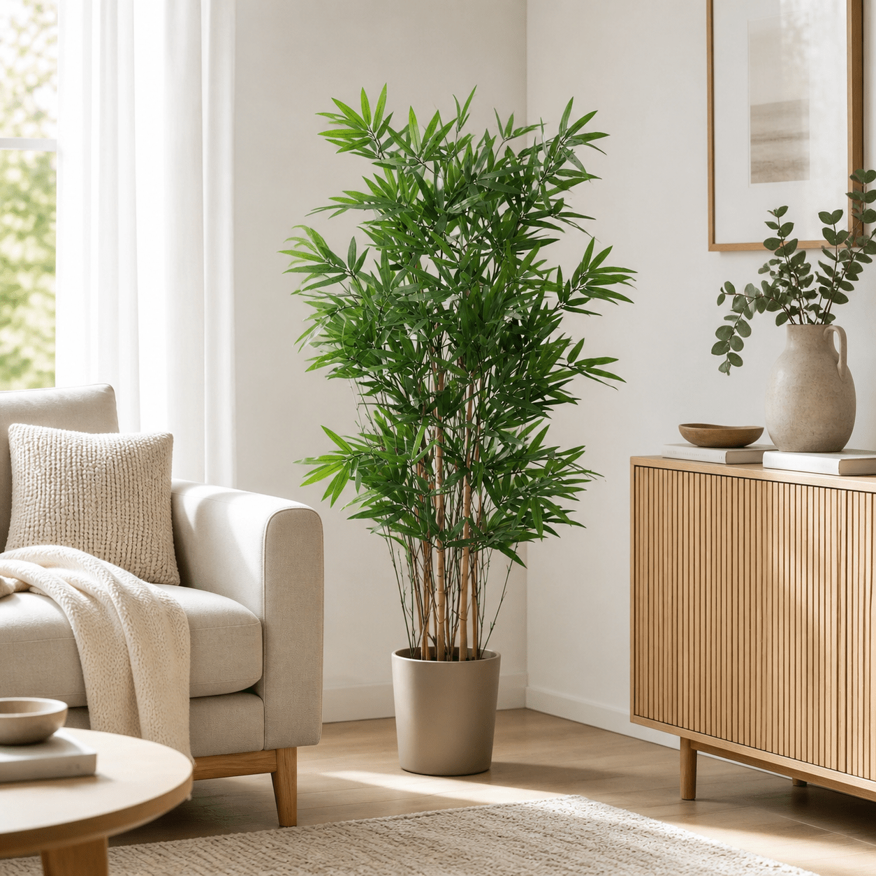 Bambus Kunstpflanze 123 cm – natürlicher Sichtschutz mit Asia - Flair - DYFLORA