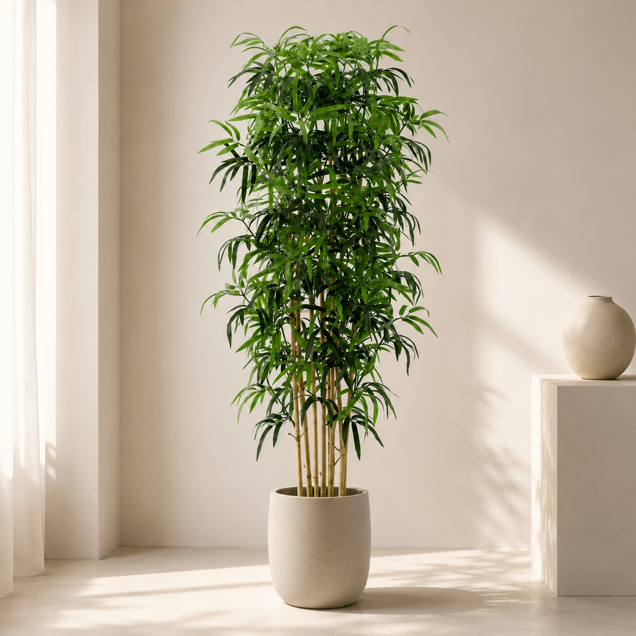 Bambus Kunstpflanze 180 cm – natürlicher Sichtschutz mit feinen Blättern - DYFLORA