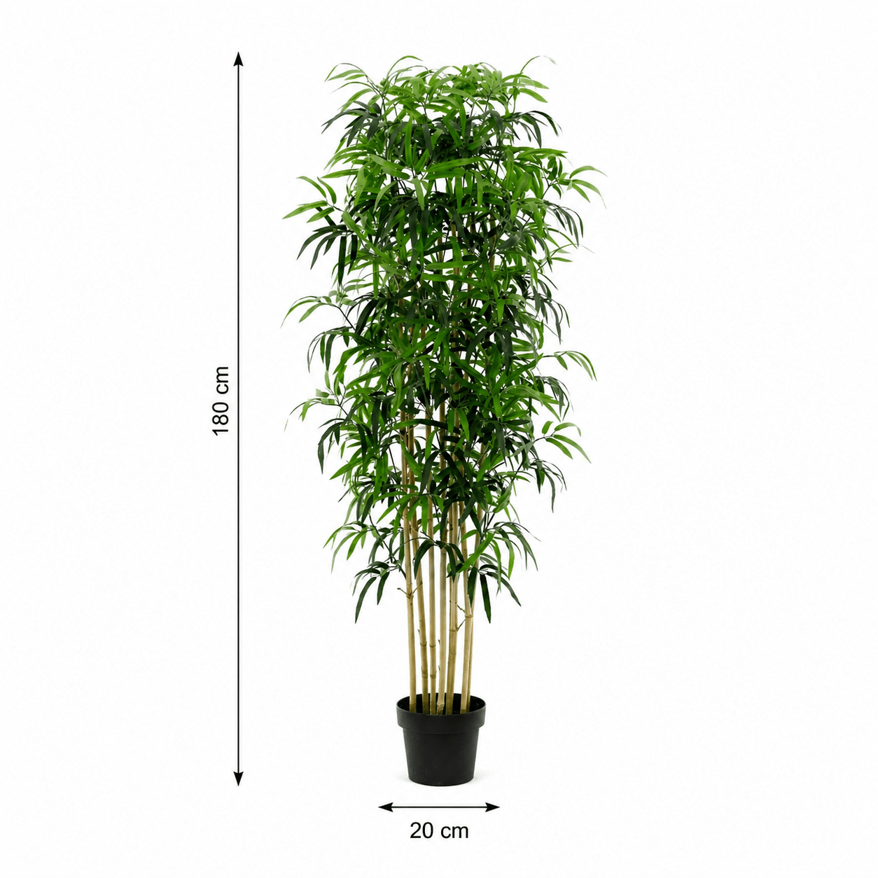 Bambus Kunstpflanze 180 cm – natürlicher Sichtschutz mit feinen Blättern - DYFLORA