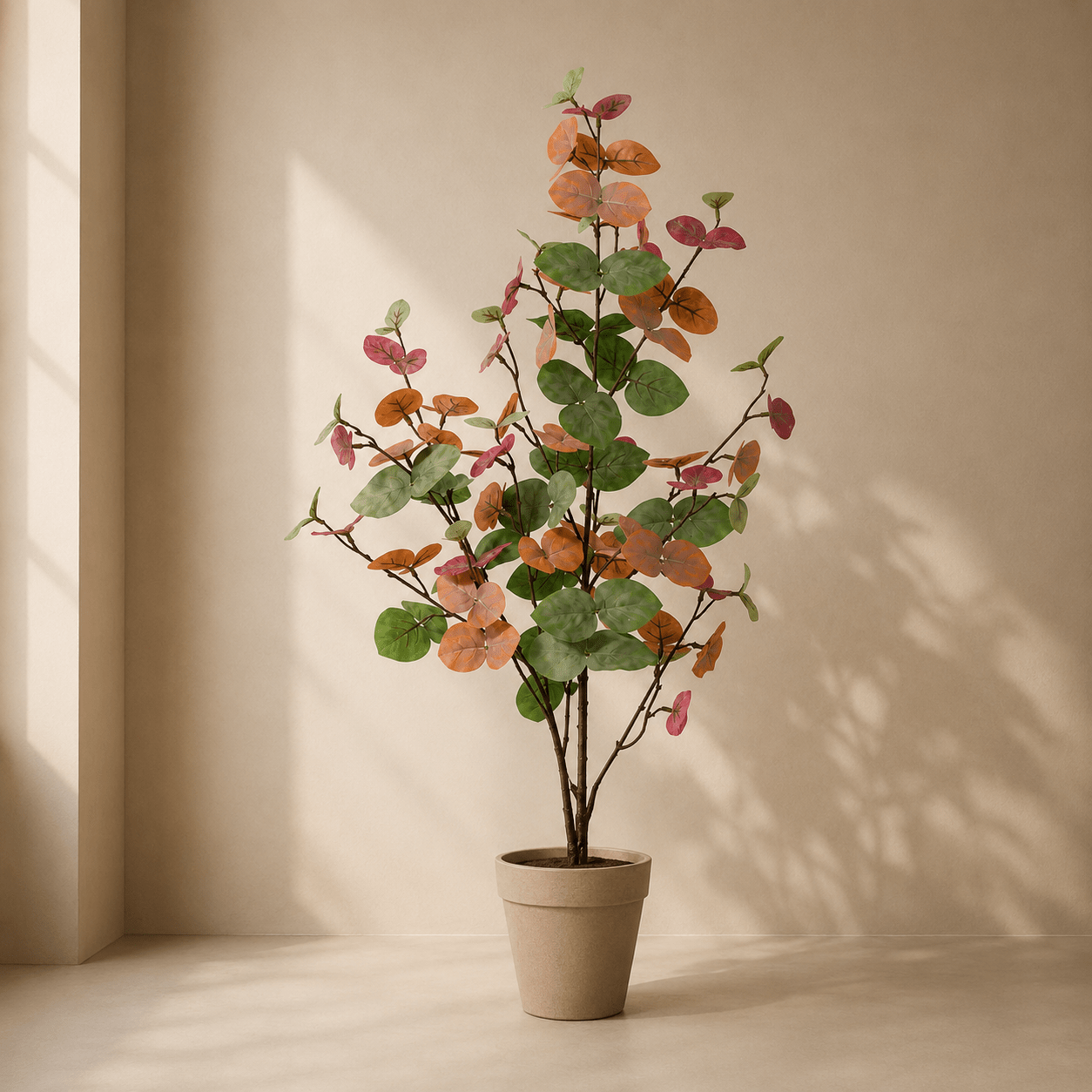 Eukalyptus Kunstpflanze 86 cm – farbige Blätter stilvoll dekorieren - DYFLORA