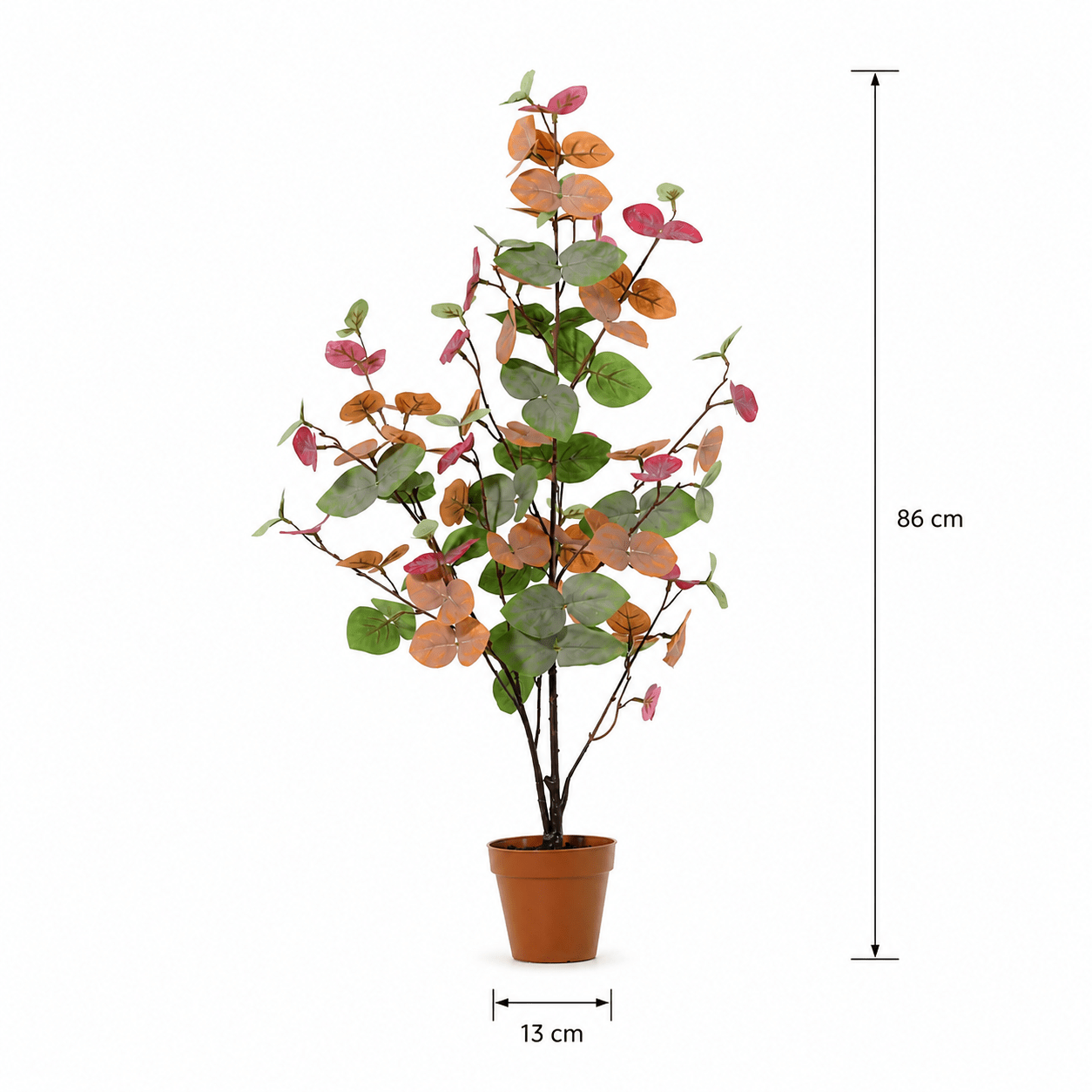 Eukalyptus Kunstpflanze 86 cm – farbige Blätter stilvoll dekorieren - DYFLORA