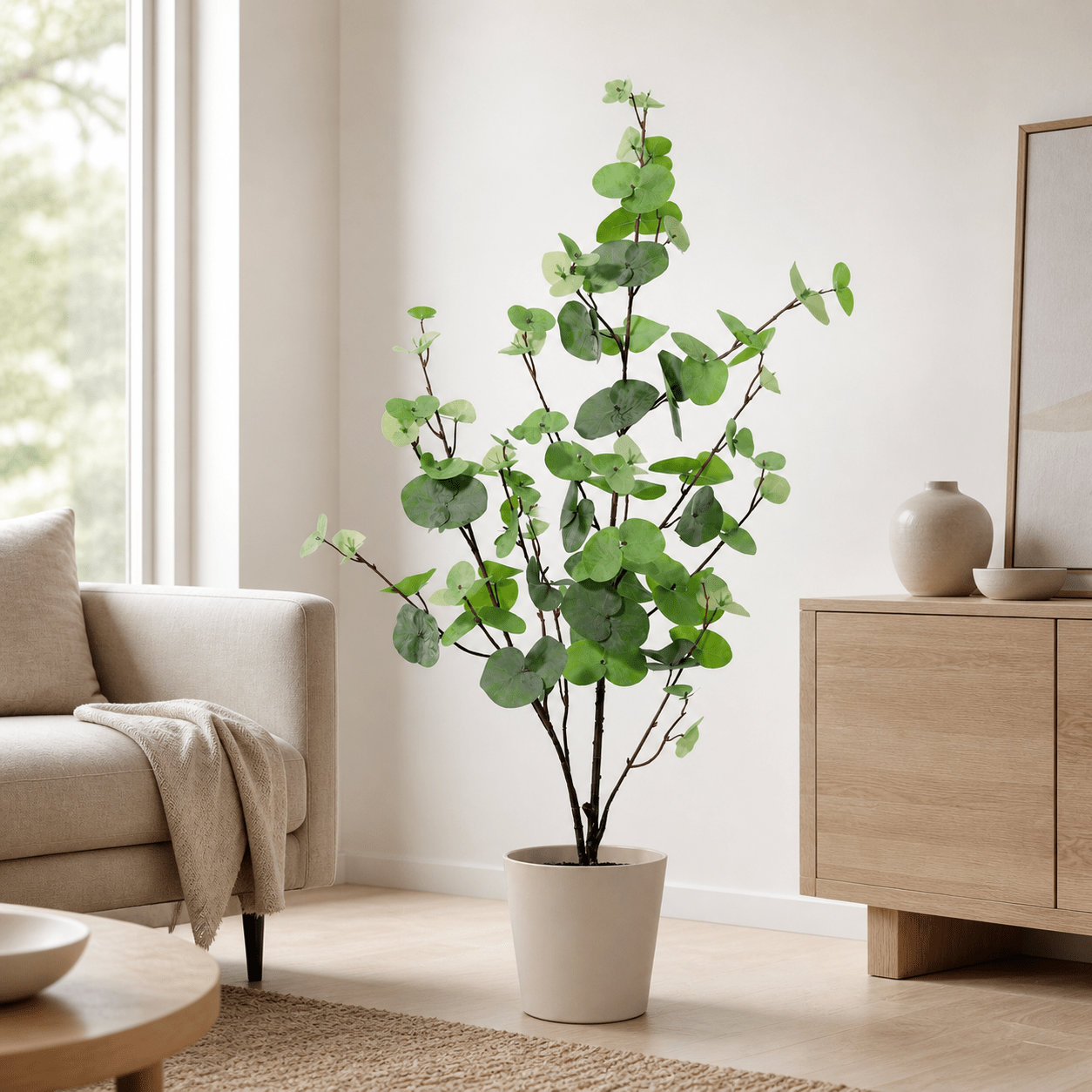 Eukalyptus Kunstpflanze 86 cm – grün, natürlich und stilvoll - DYFLORA