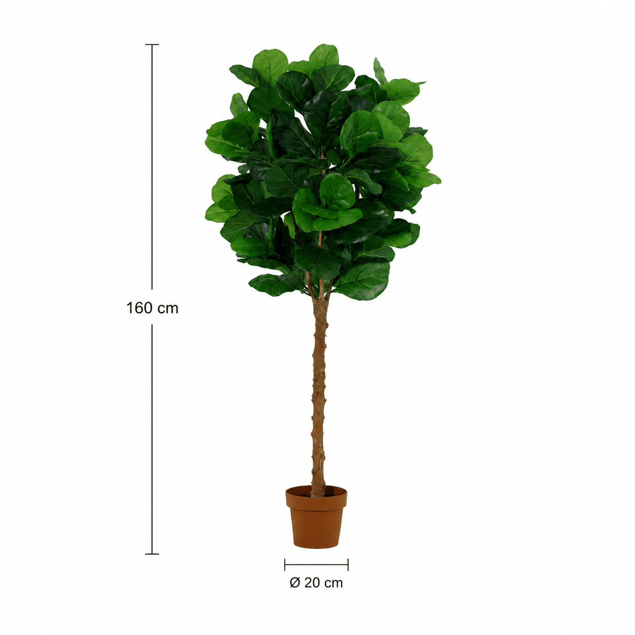 Geigenfeige Kunstpflanze 160 cm – Ficus lyrata als stilvoller Kunstbaum - DYFLORA