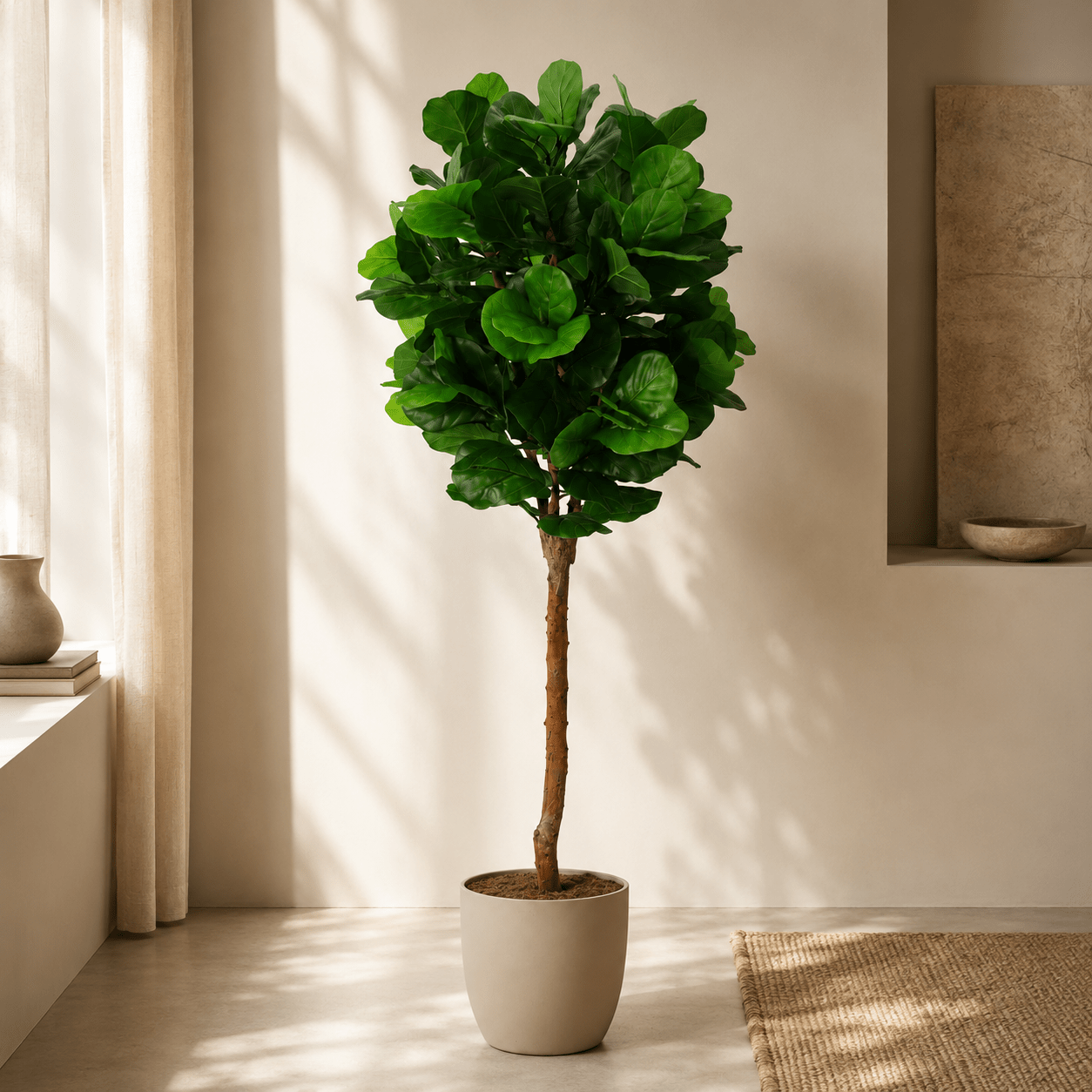 Geigenfeige Kunstpflanze 180 cm – Ficus lyrata als stilvoller Kunstbaum - DYFLORA