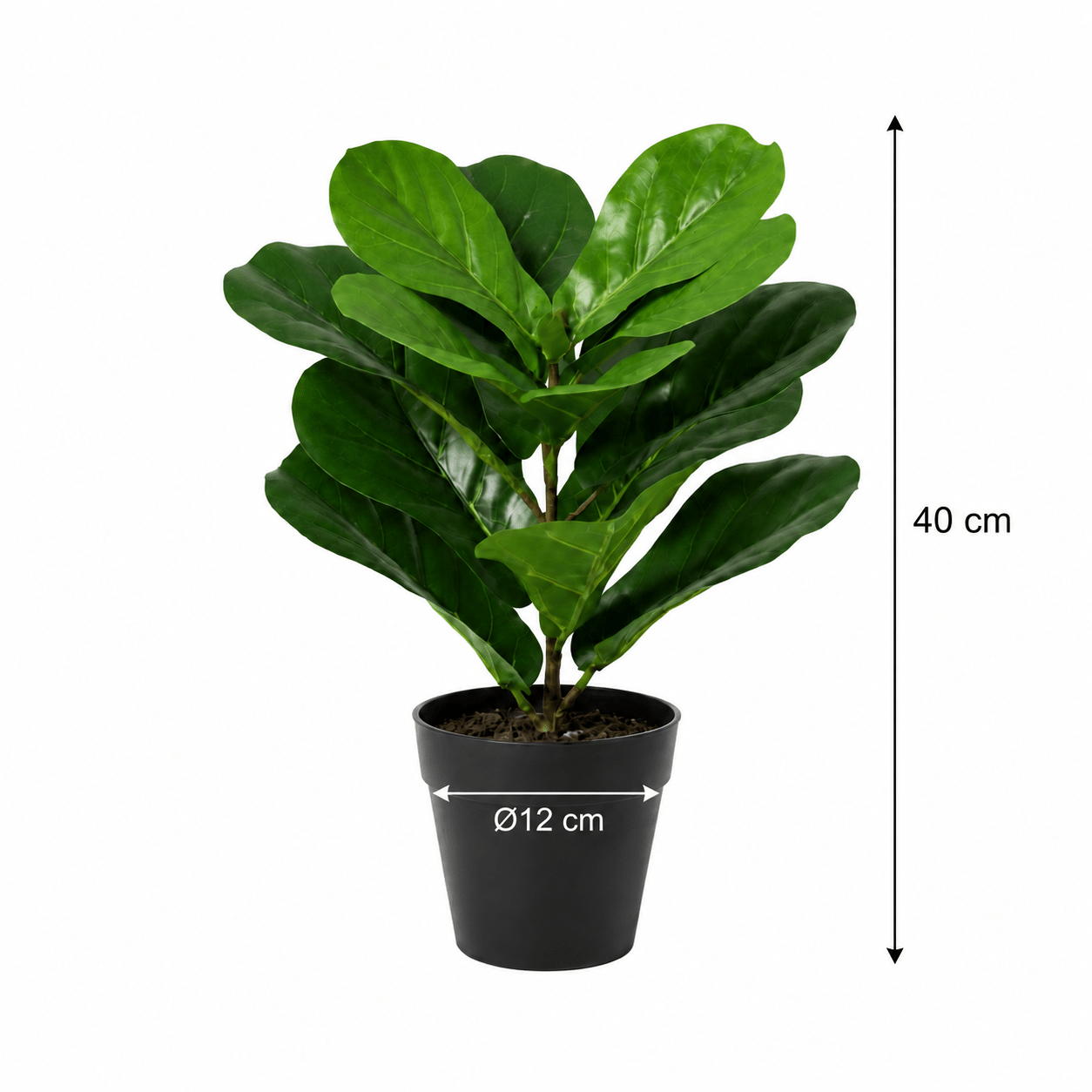 Geigenfeige Kunstpflanze 40 cm – Ficus lyrata für moderne Deko - DYFLORA