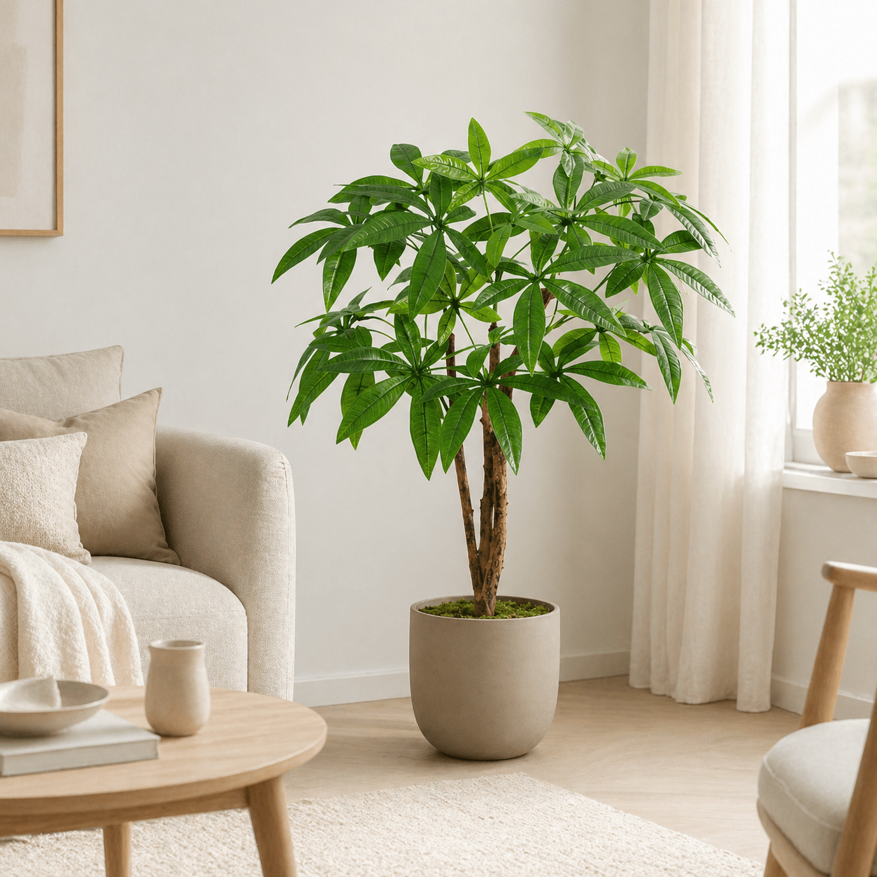 Glückskastanie Kunstpflanze 86 cm – Pachira Aquatica natürlich - DYFLORA