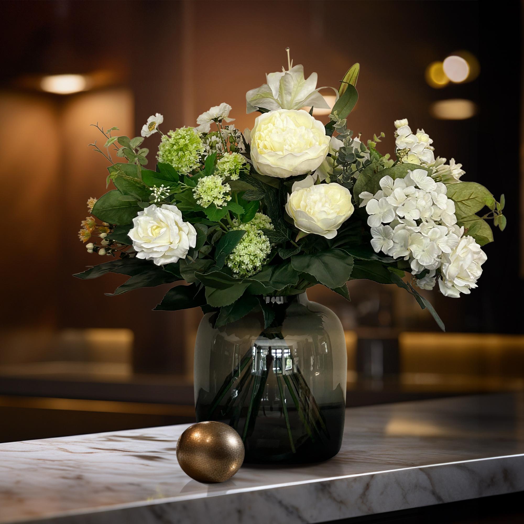 Kunstblumen - Bouquet M - White Dream - 60 cm - DYFLORA