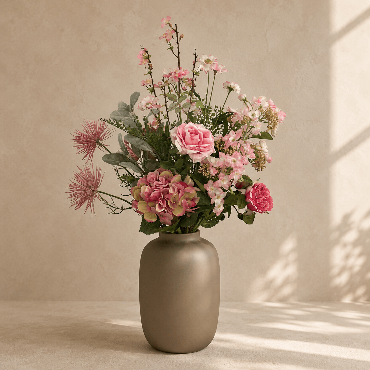 Kunstblumenstrauß L „Pretty Pink“ – Rosa, 89 cm - DYFLORA