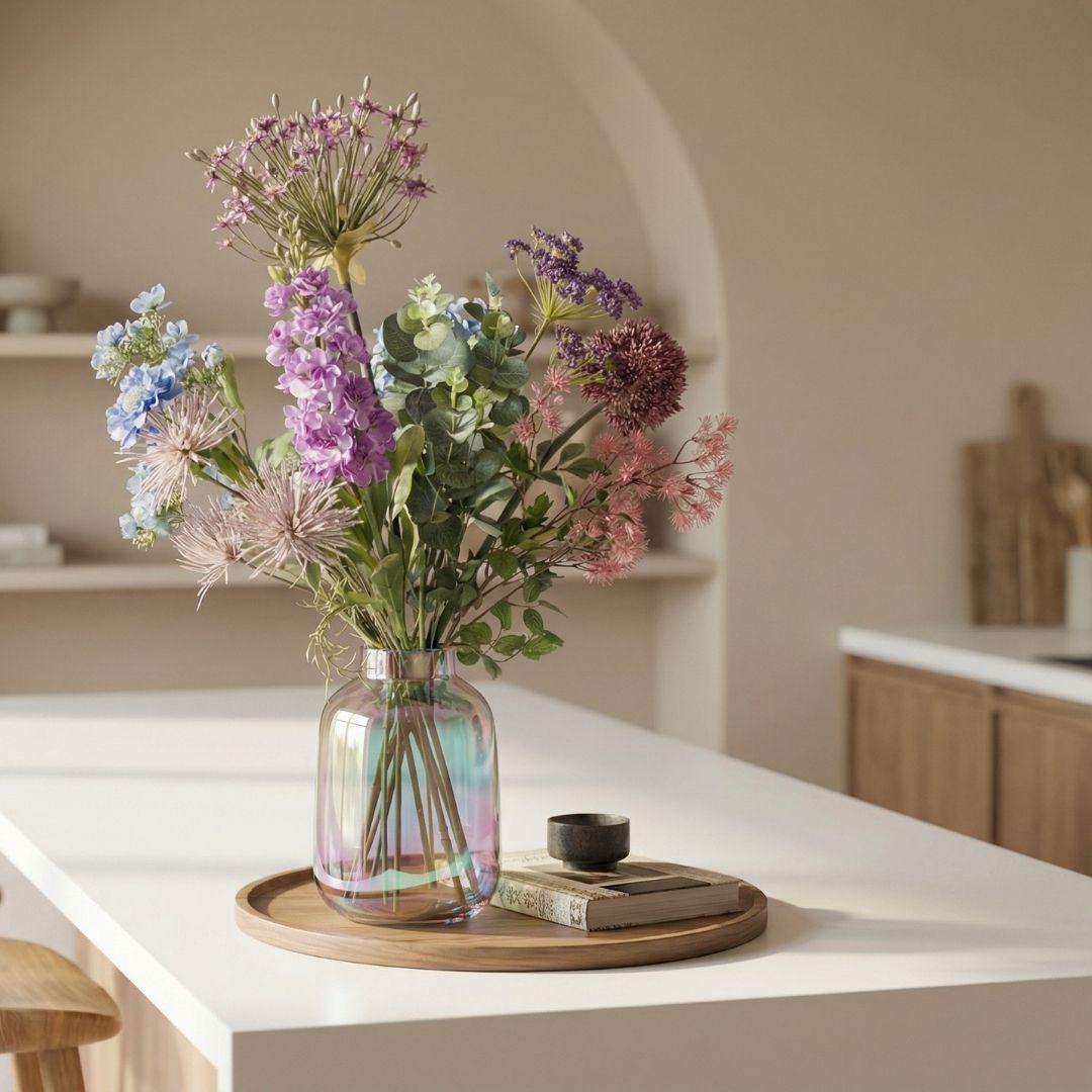 Kunstblumenstrauß - Purple Bloom Deluxe - Real Touch - 10 Stiele - ↑ 90 cm - DYFLORA