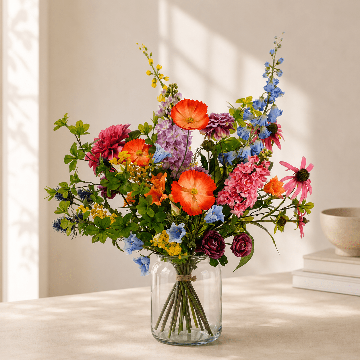 Kunstblumenstrauß XL „Electric Love“ – 90 cm - DYFLORA