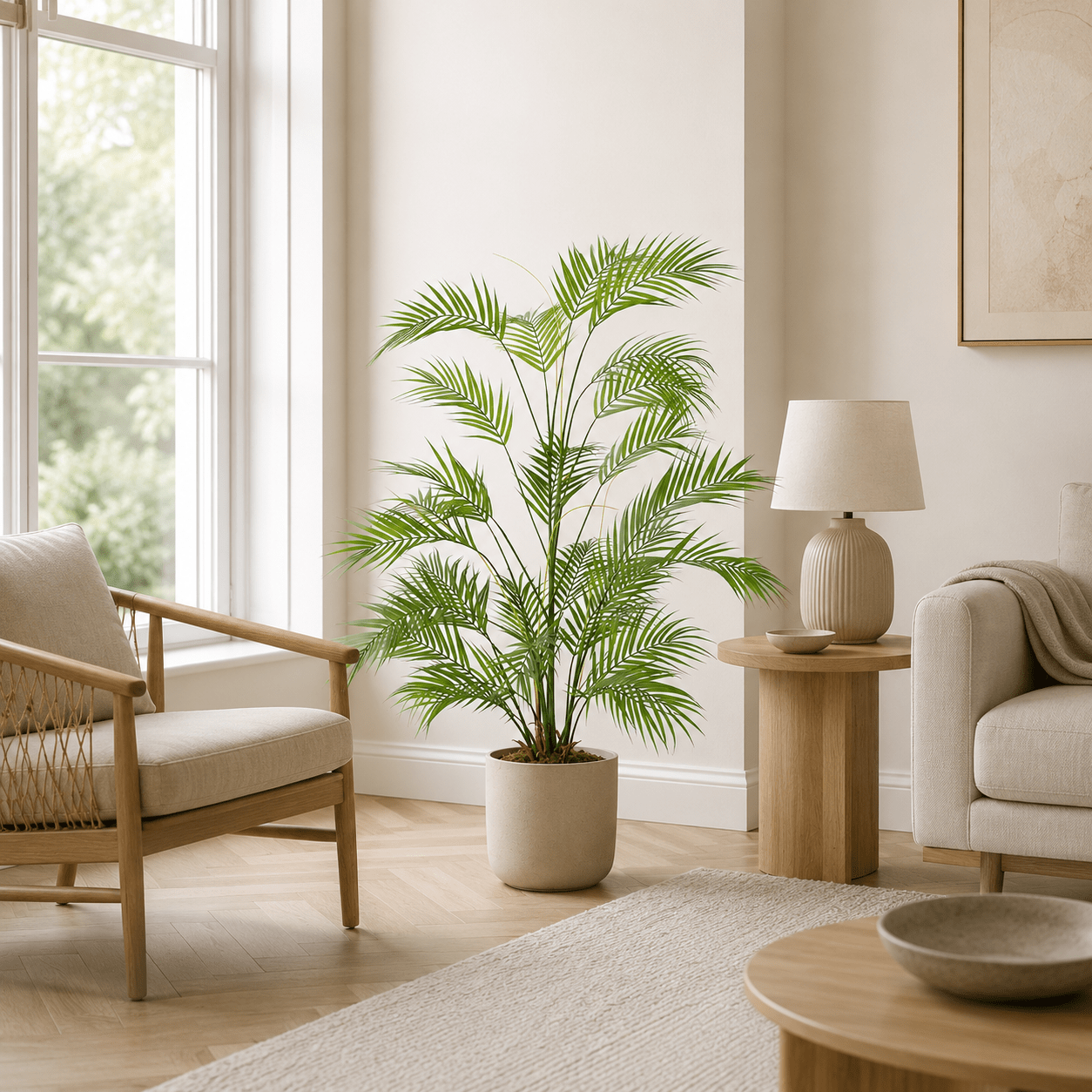 Kunstpflanze Areca Palme 122 cm tropisch naturgetreu - DYFLORA