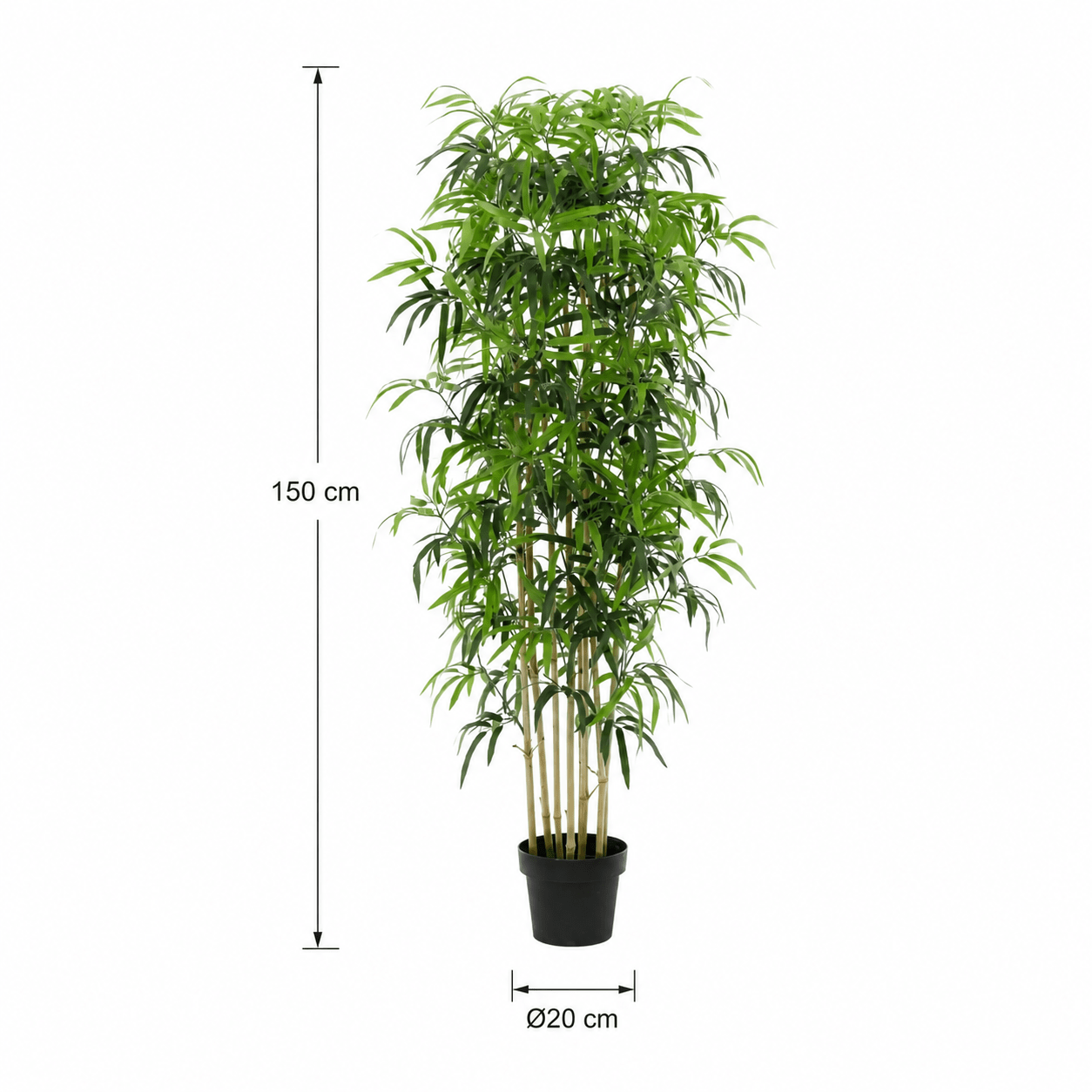 Kunstpflanze Bambus 150 cm mit natürlicher, ruhiger Ausstrahlung - DYFLORA