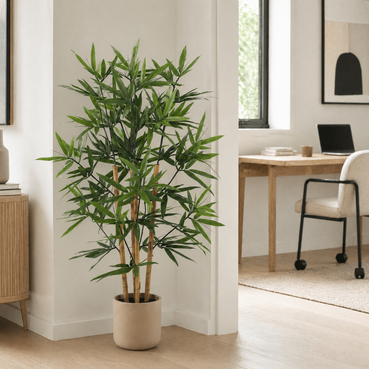 Kunstpflanze Bambus 91 cm mit schlanker, natürlicher Optik - DYFLORA