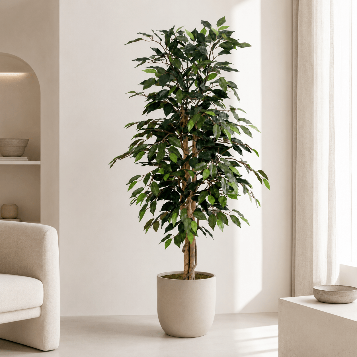Kunstpflanze Birkenfeige Ficus Benjamina 130 cm - DYFLORA