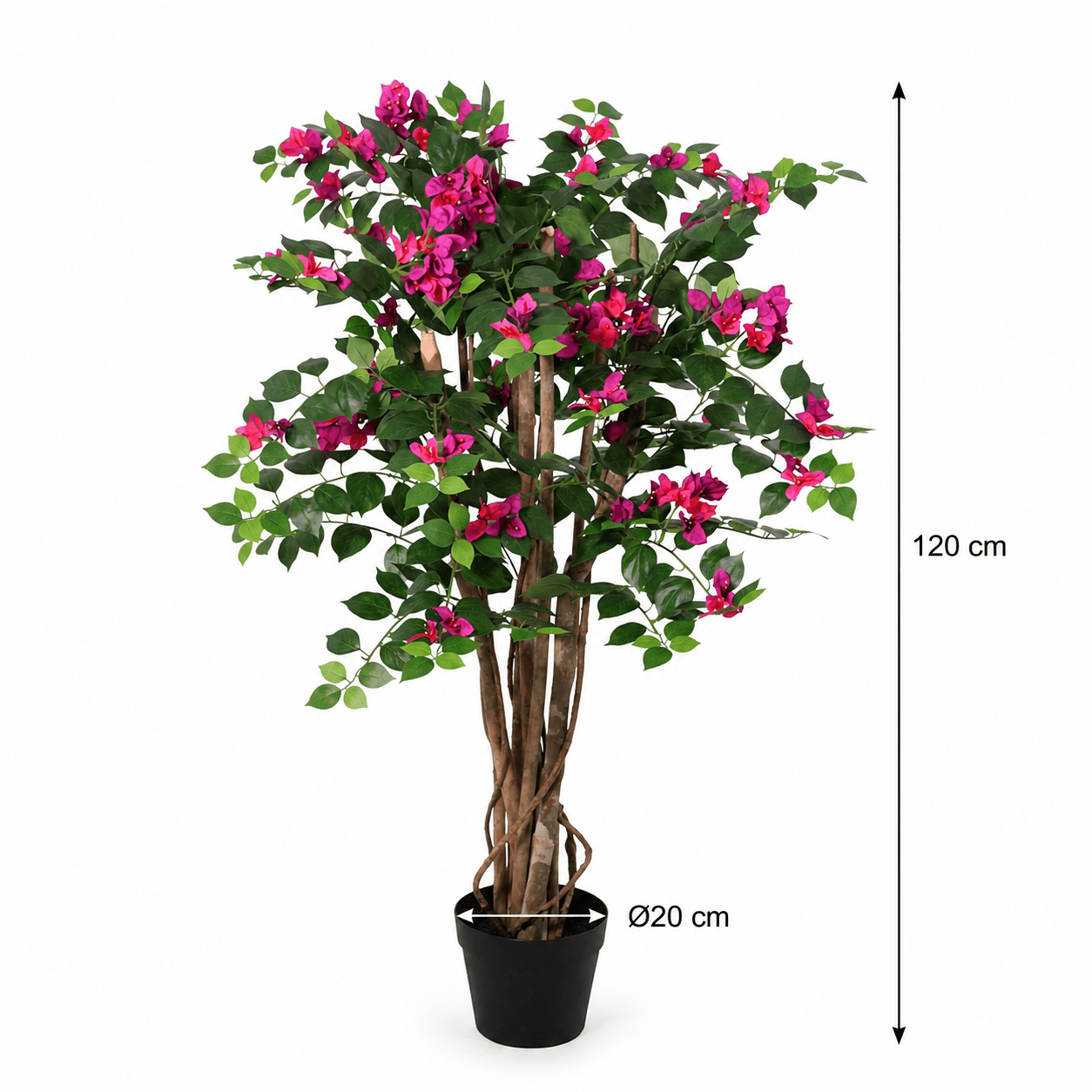 Kunstpflanze Drillingsblume Bougainvillea 120 cm pink - DYFLORA