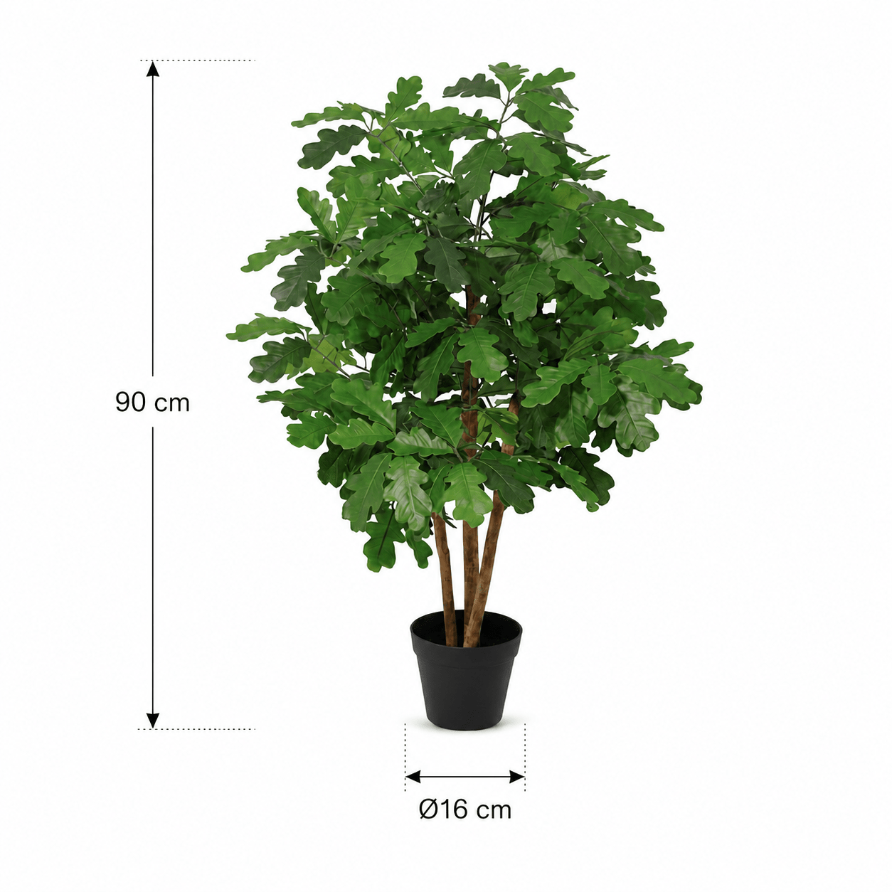 Kunstpflanze Eichenbaum 90 cm grün naturgetreu - DYFLORA