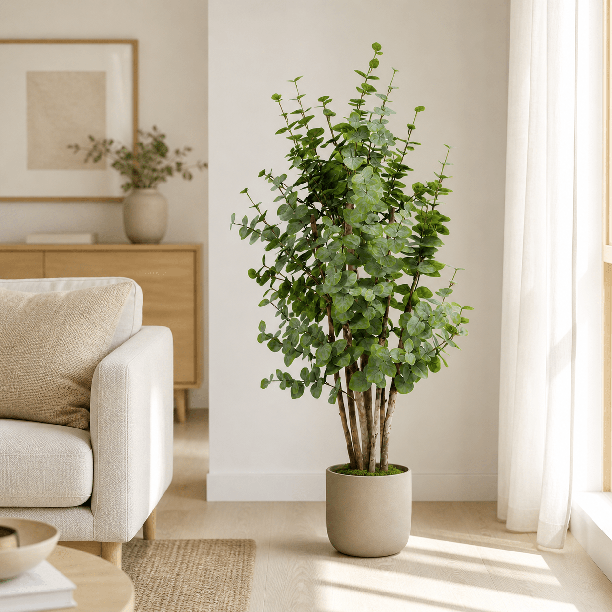 Kunstpflanze Eukalyptus 120 cm grün naturgetreu - DYFLORA