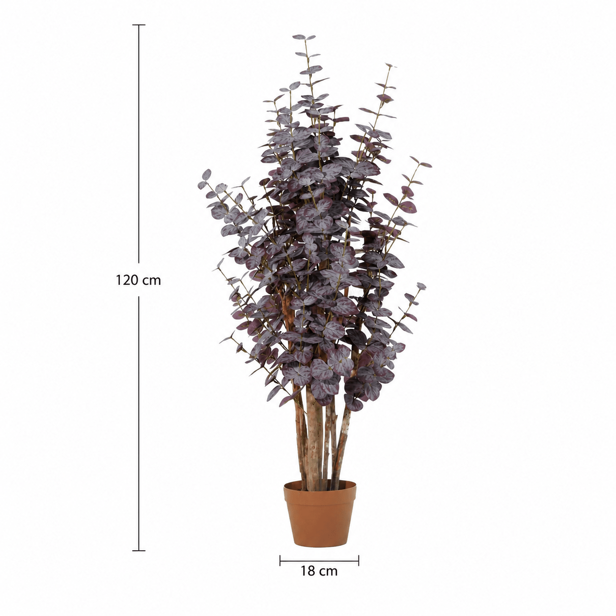 Kunstpflanze Eukalyptus 120 cm lila naturgetreu - DYFLORA