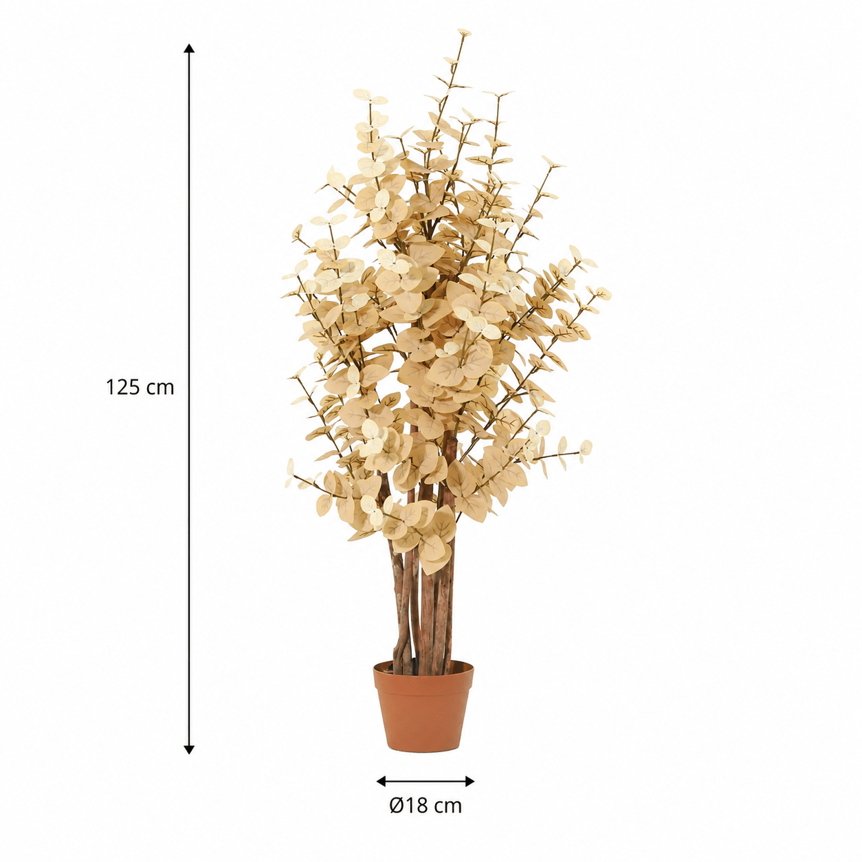 Kunstpflanze Eukalyptus 125 cm gelb naturgetreu - DYFLORA