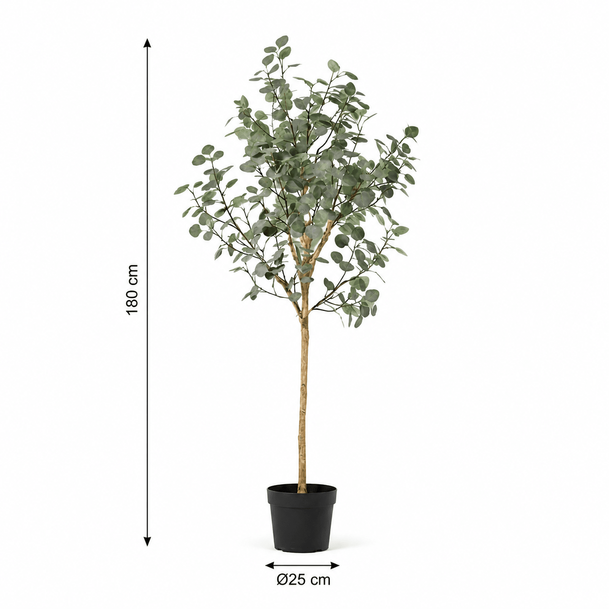 Kunstpflanze Eukalyptus 180 cm naturgetreuer Kunstbaum - DYFLORA