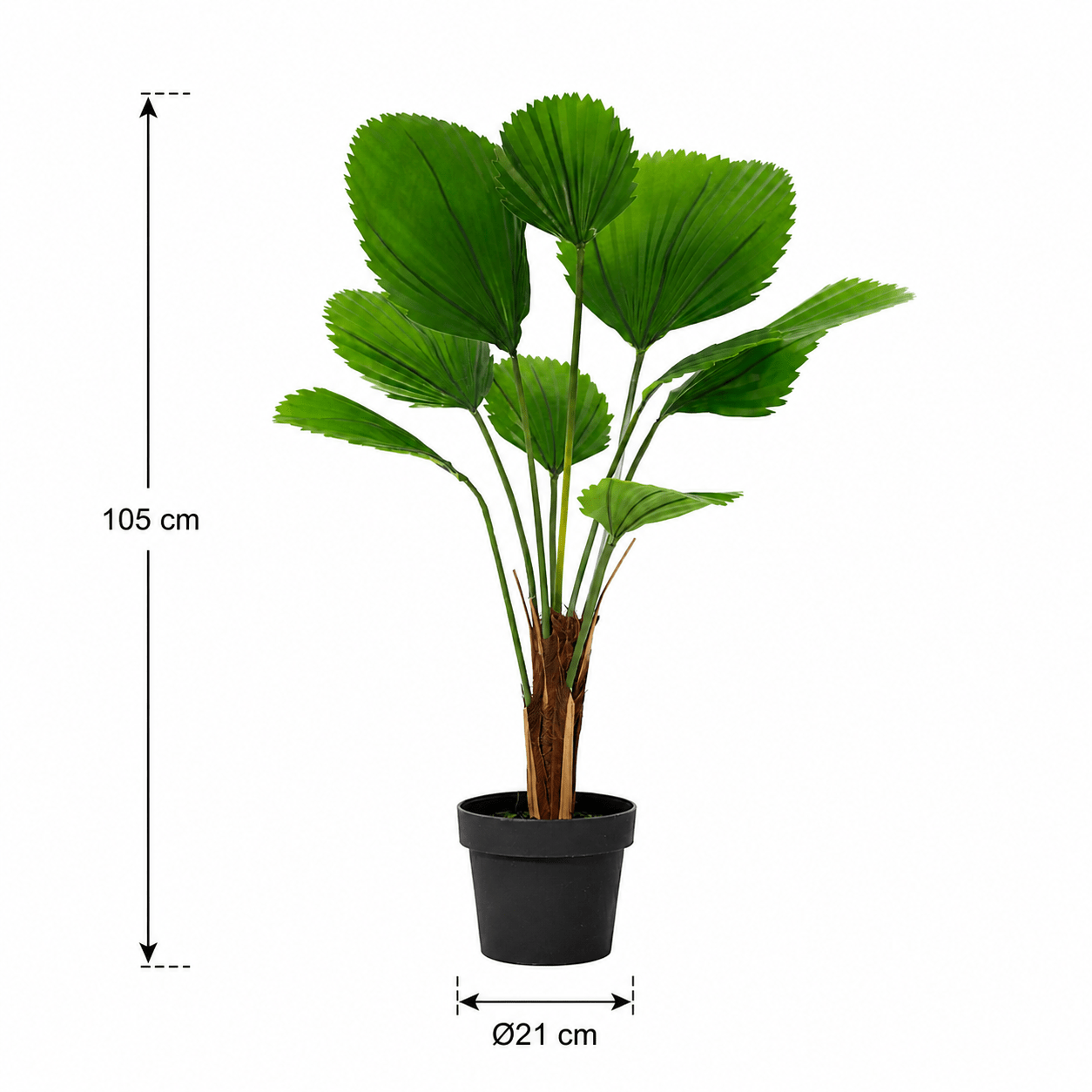 Kunstpflanze Fächerpalme Licuala Grandis 104 cm tropisch - DYFLORA