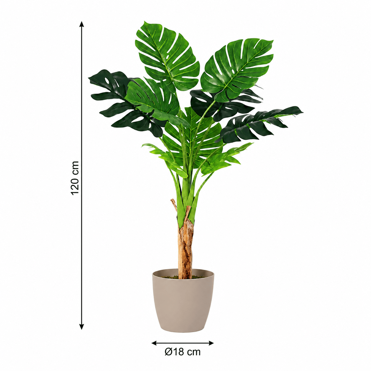 Kunstpflanze Fensterblatt Monstera Deliciosa 120 cm - DYFLORA