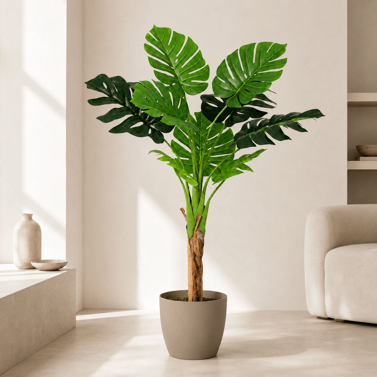 Kunstpflanze Fensterblatt Monstera Deliciosa 120 cm - DYFLORA