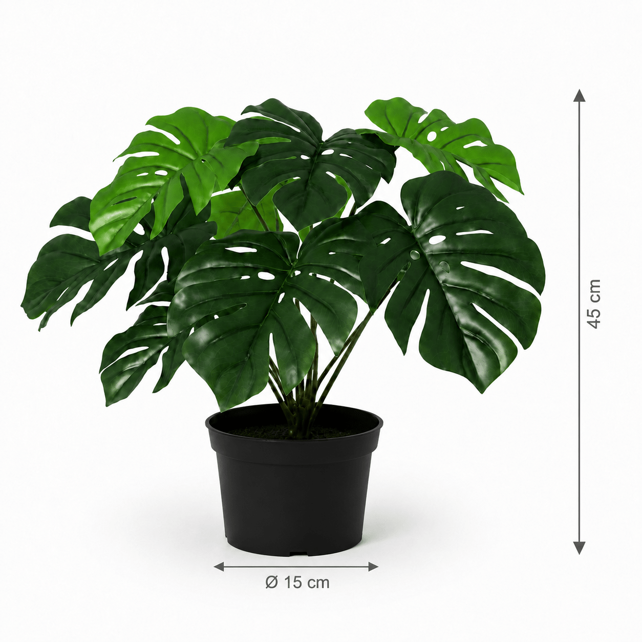 Kunstpflanze Monstera Deliciosa 45 cm Lochpflanze - DYFLORA