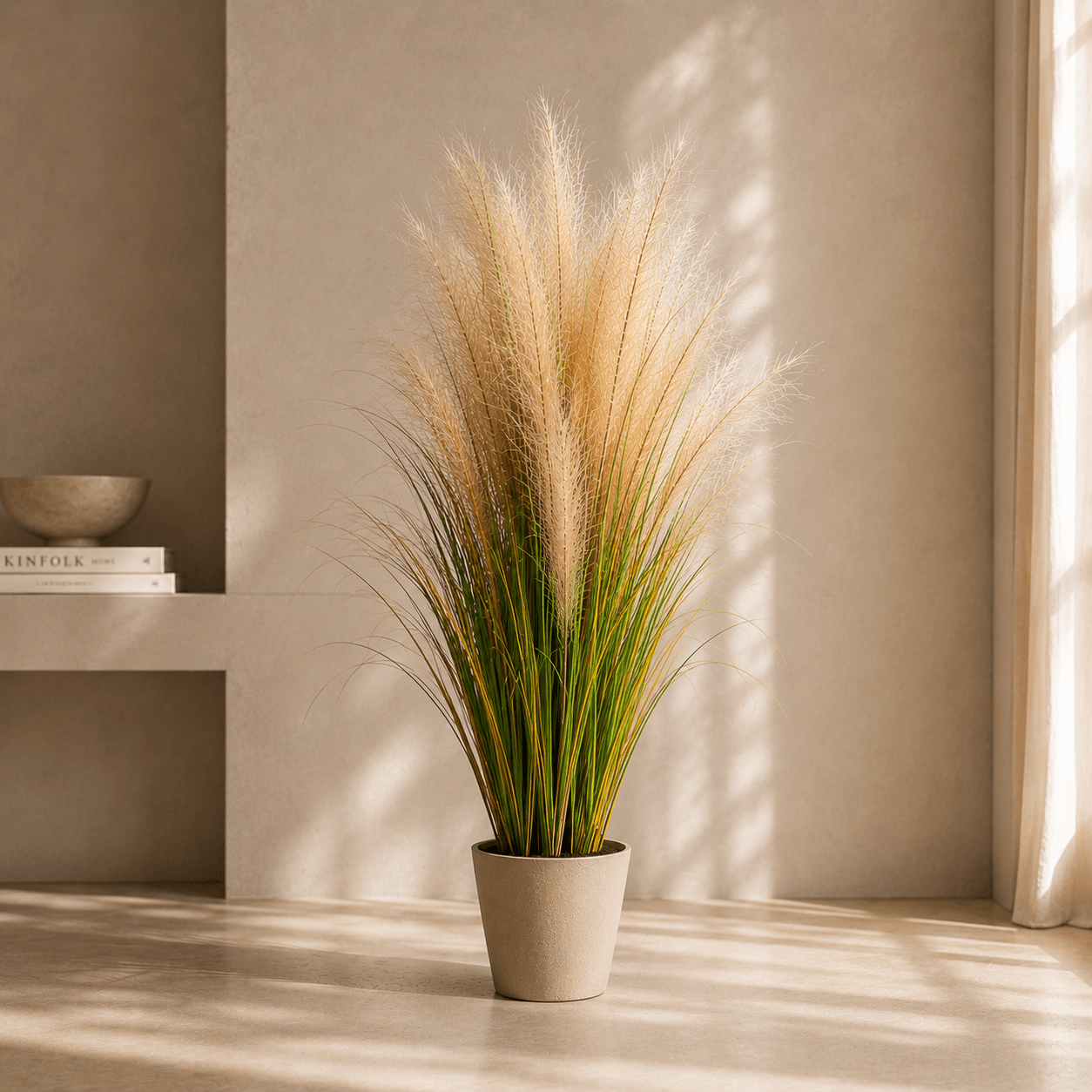 Kunstpflanze Schilfgras Phragmites 95 cm naturgetreu hängend - DYFLORA