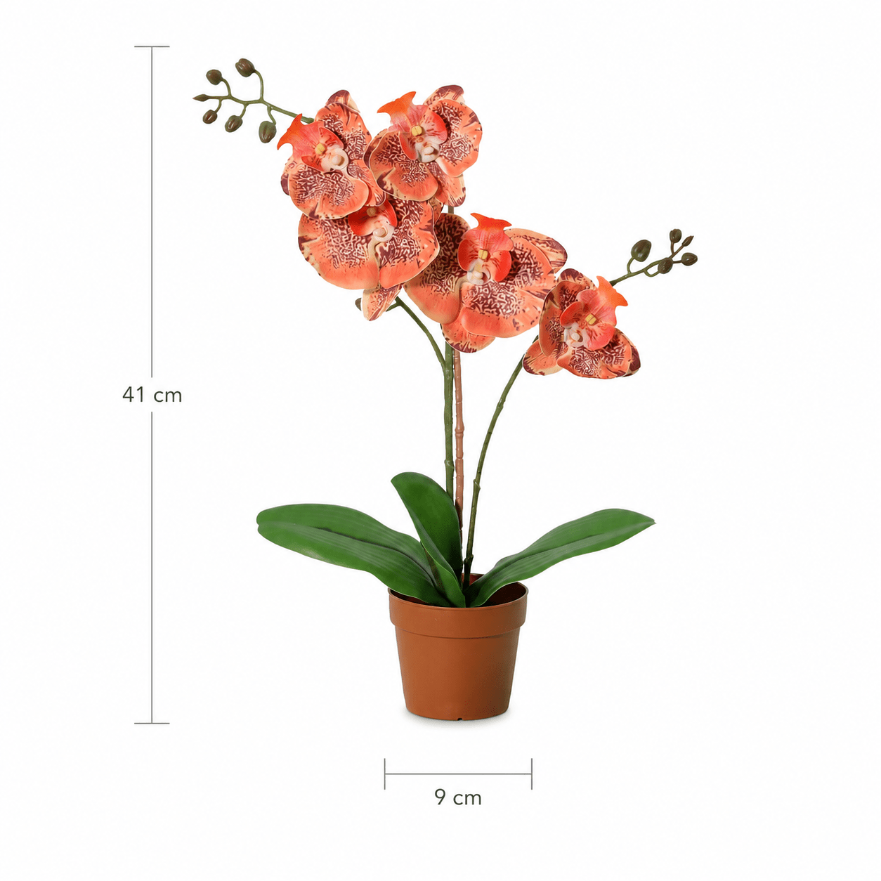 Kunstpflanze Schmetterlingsorchidee Phalaenopsis 41 cm orange - DYFLORA
