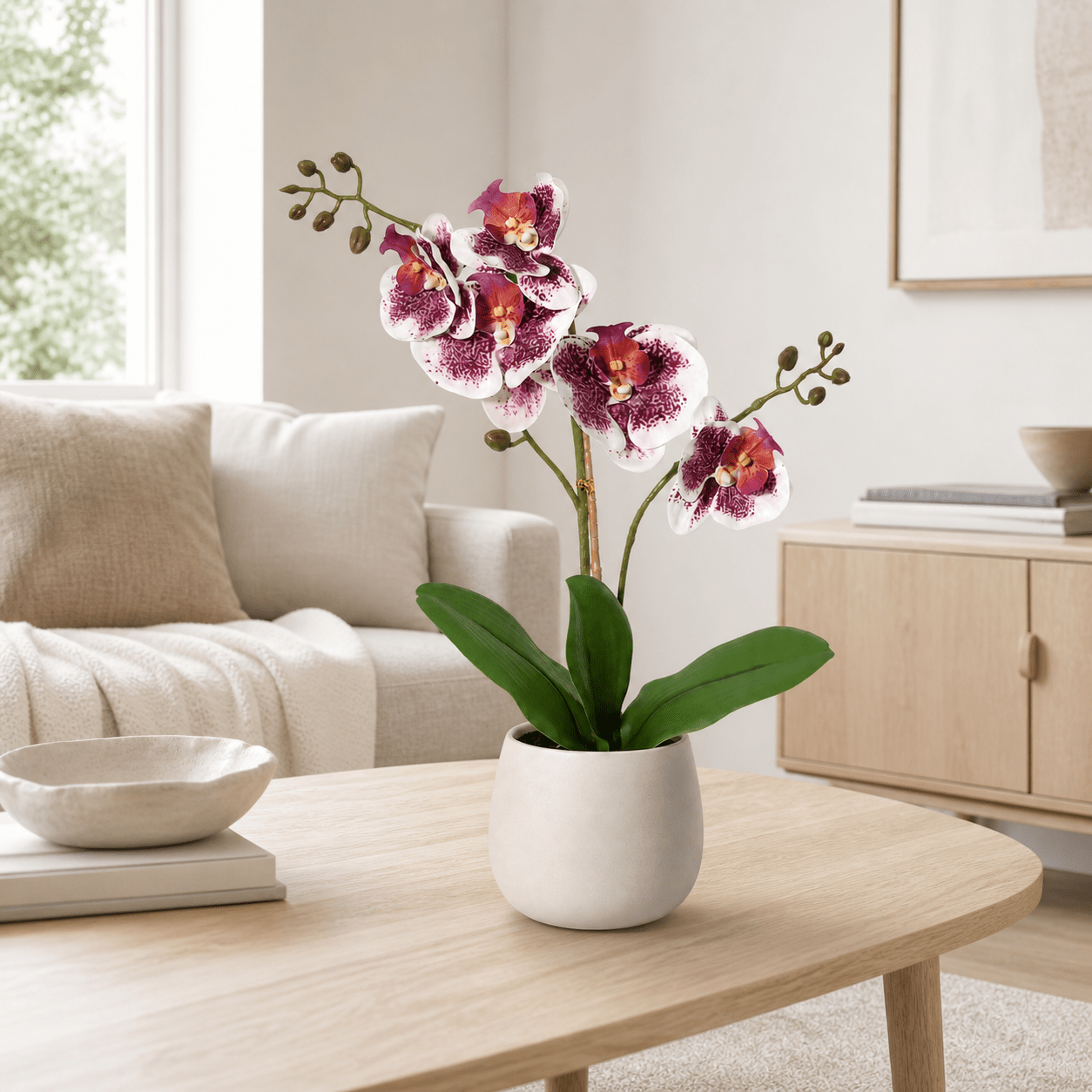 Kunstpflanze Schmetterlingsorchidee Phalaenopsis 41 cm violett - weiß - DYFLORA