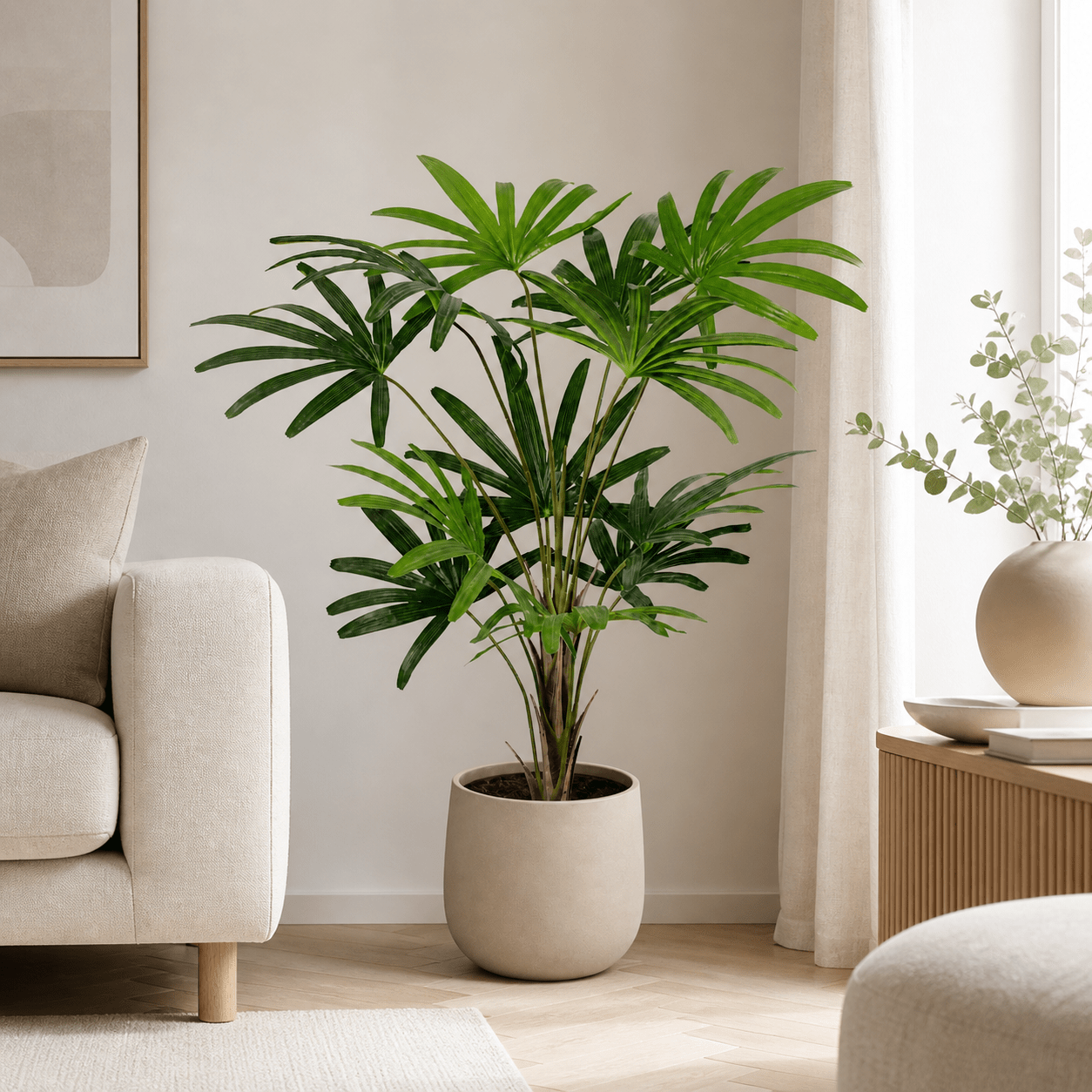 Kunstpflanze Steckenpalme Rhapis Excelsa 120 cm - DYFLORA