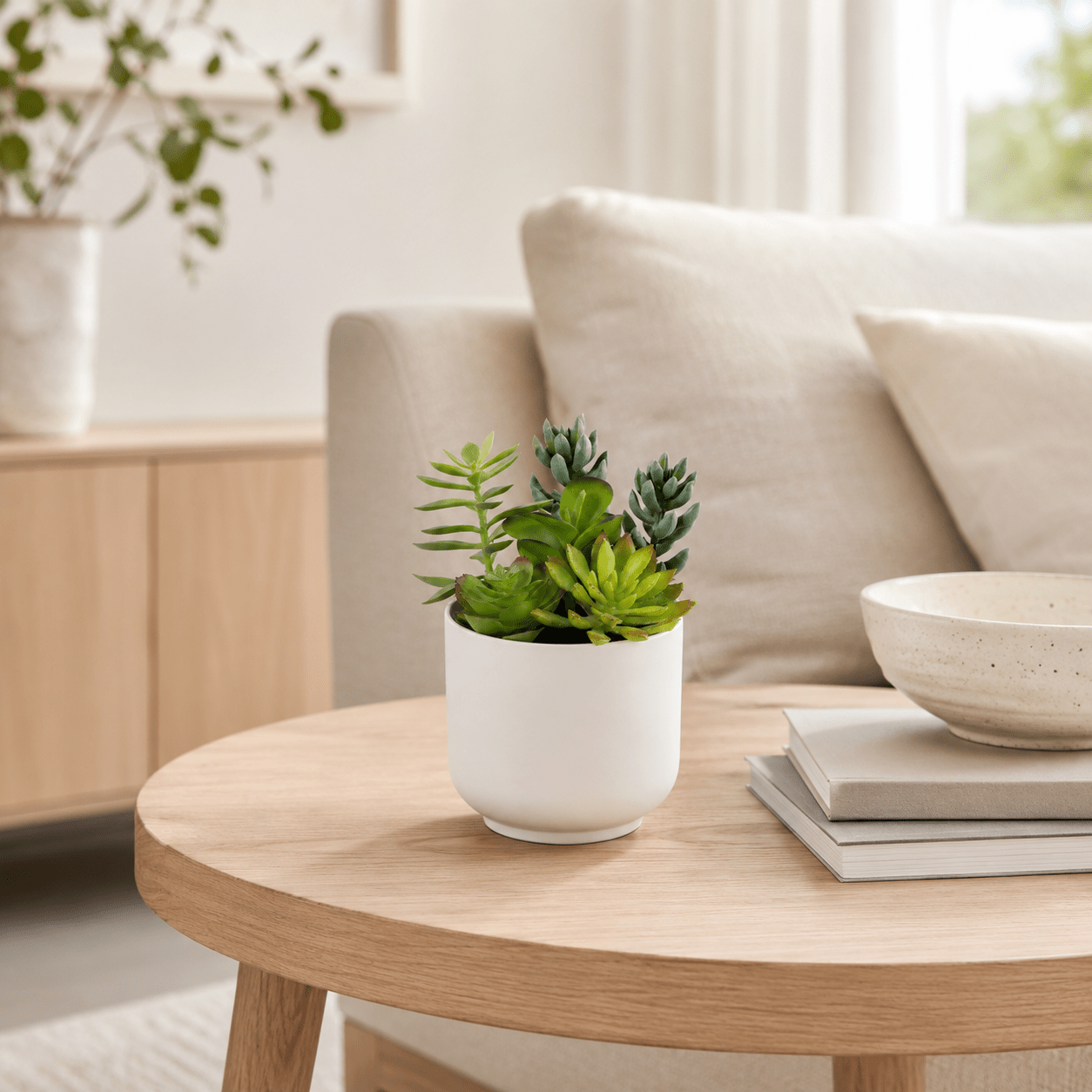 Kunstpflanze Sukkulente 19 cm grün naturgetreu - DYFLORA