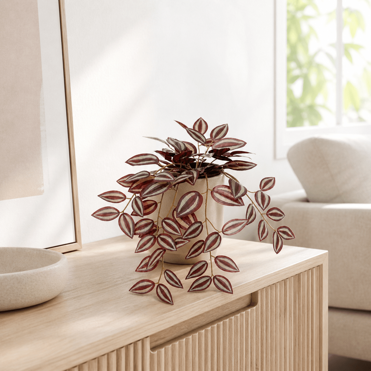 Kunstpflanze Zebrakraut Tradeskantie hängend 32 cm - DYFLORA