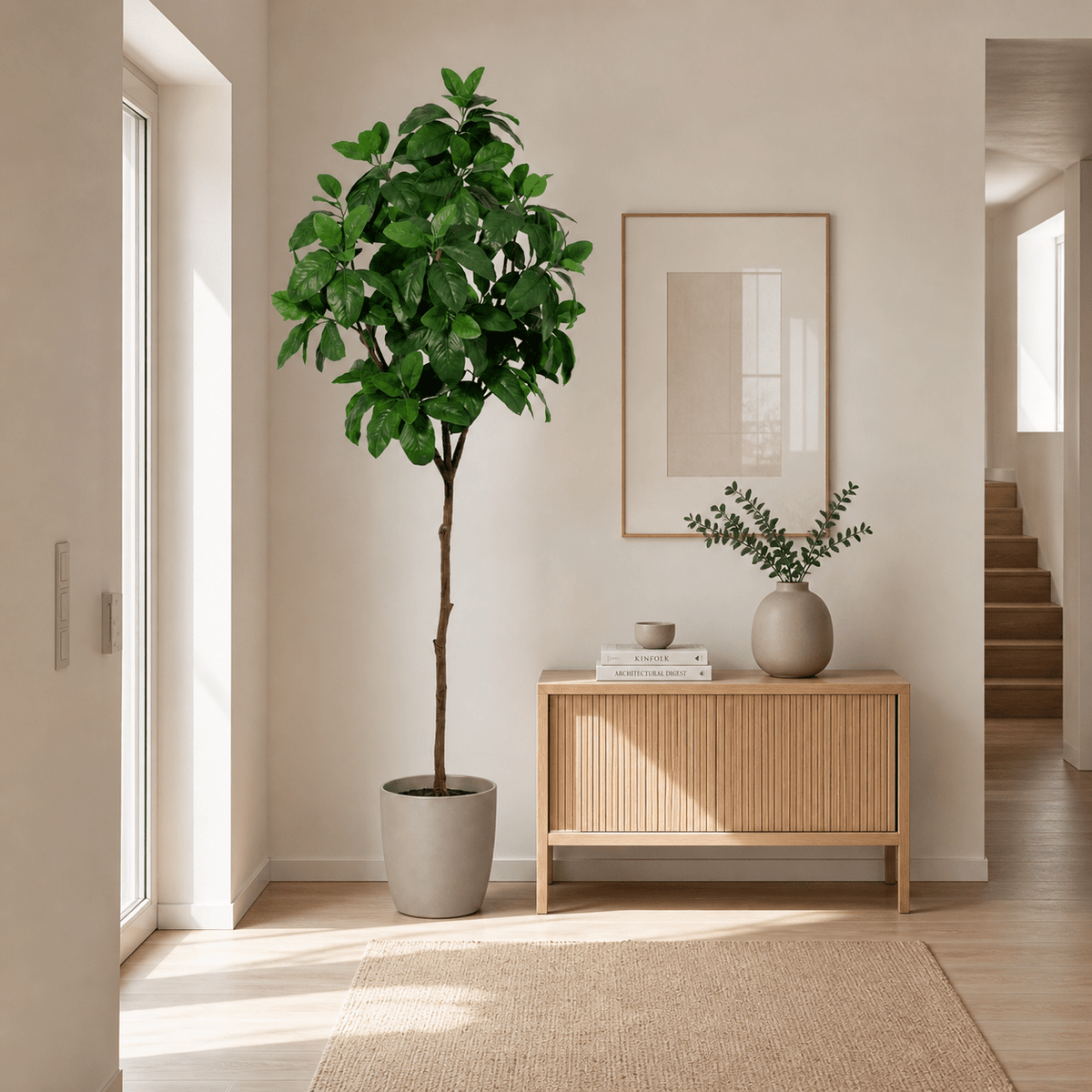 Magnolie Kunstpflanze 190 cm – eleganter Kunstbaum mit grünen Blättern - DYFLORA