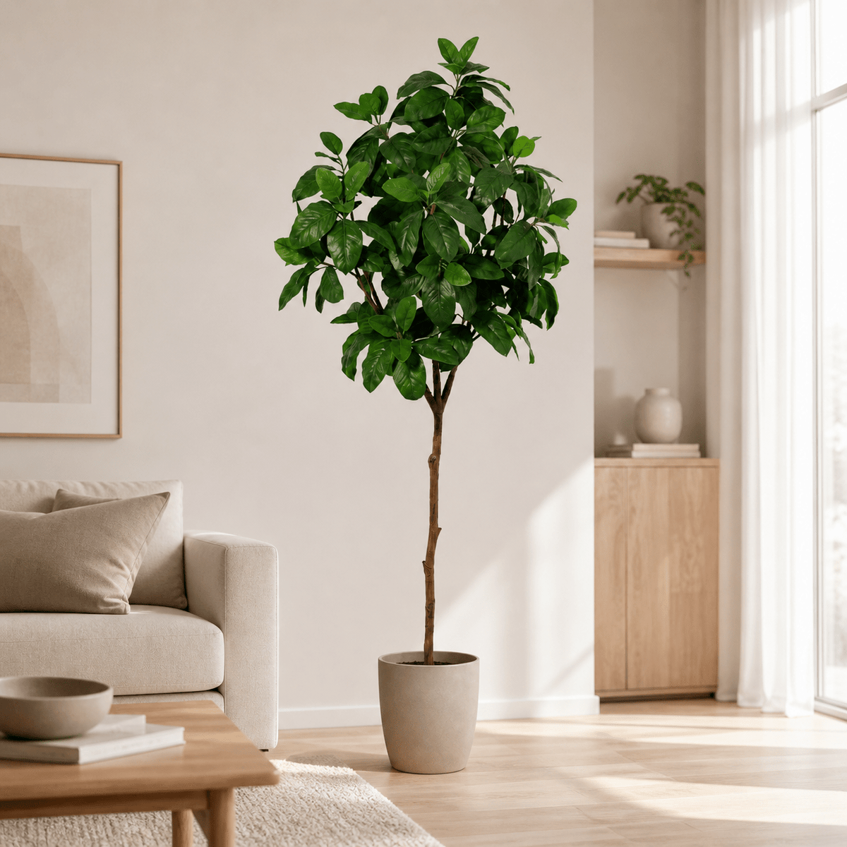Magnolie Kunstpflanze 190 cm – eleganter Kunstbaum mit grünen Blättern - DYFLORA