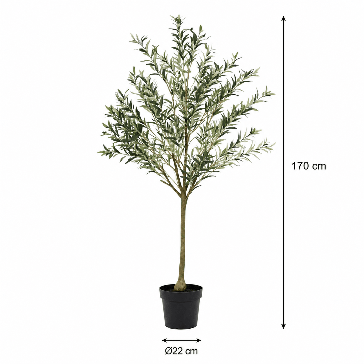 Olivenbaum Kunstpflanze 172 cm – mediterraner Kunstbaum stilvoll - DYFLORA