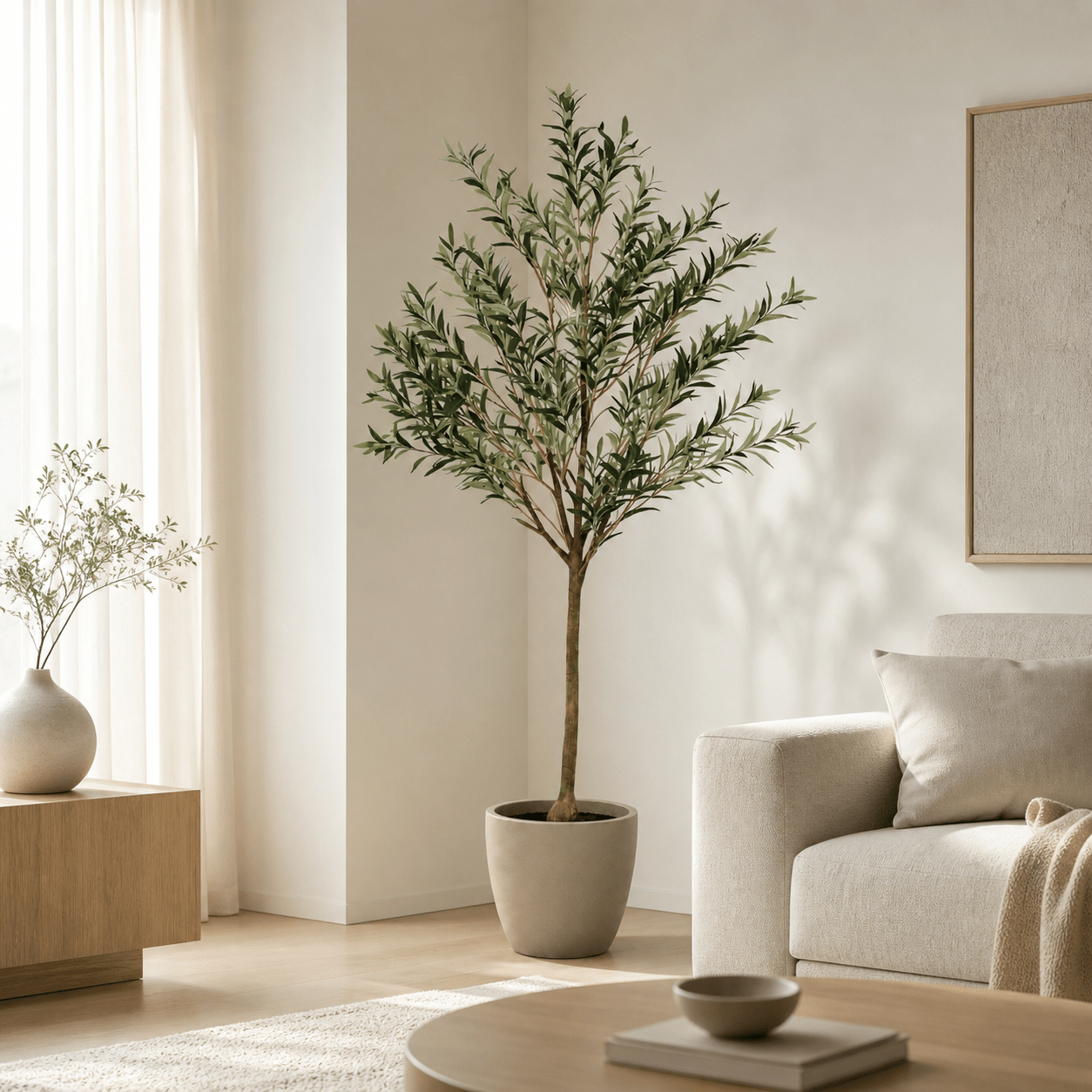 Olivenbaum Kunstpflanze 172 cm – mediterraner Kunstbaum stilvoll - DYFLORA