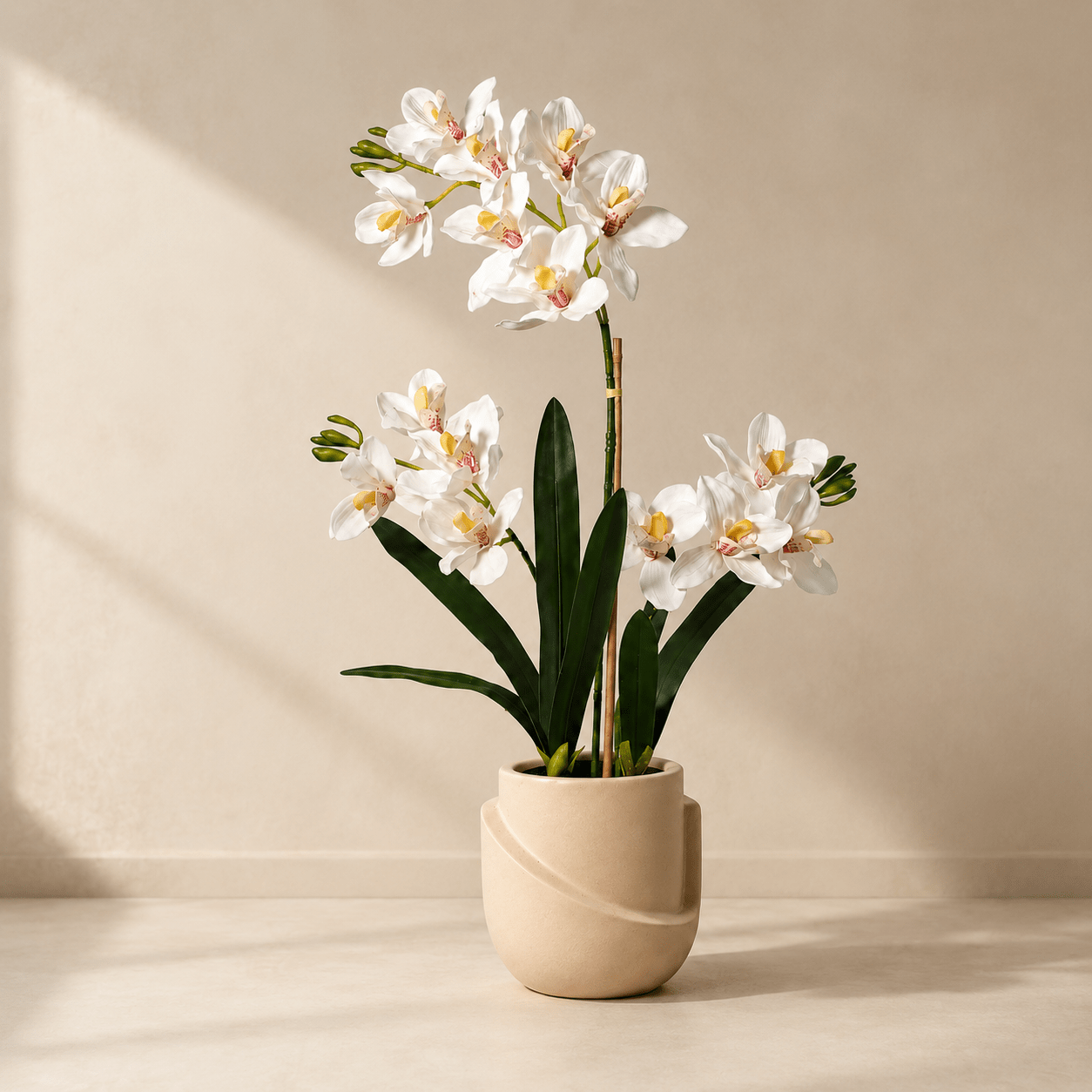 Schmetterlingsorchidee Kunstpflanze 71 cm – Phalaenopsis elegant - DYFLORA