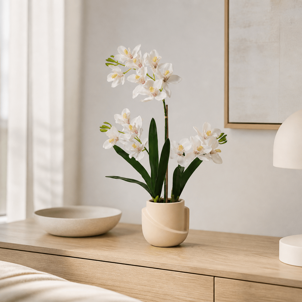 Schmetterlingsorchidee Kunstpflanze 71 cm – Phalaenopsis elegant - DYFLORA