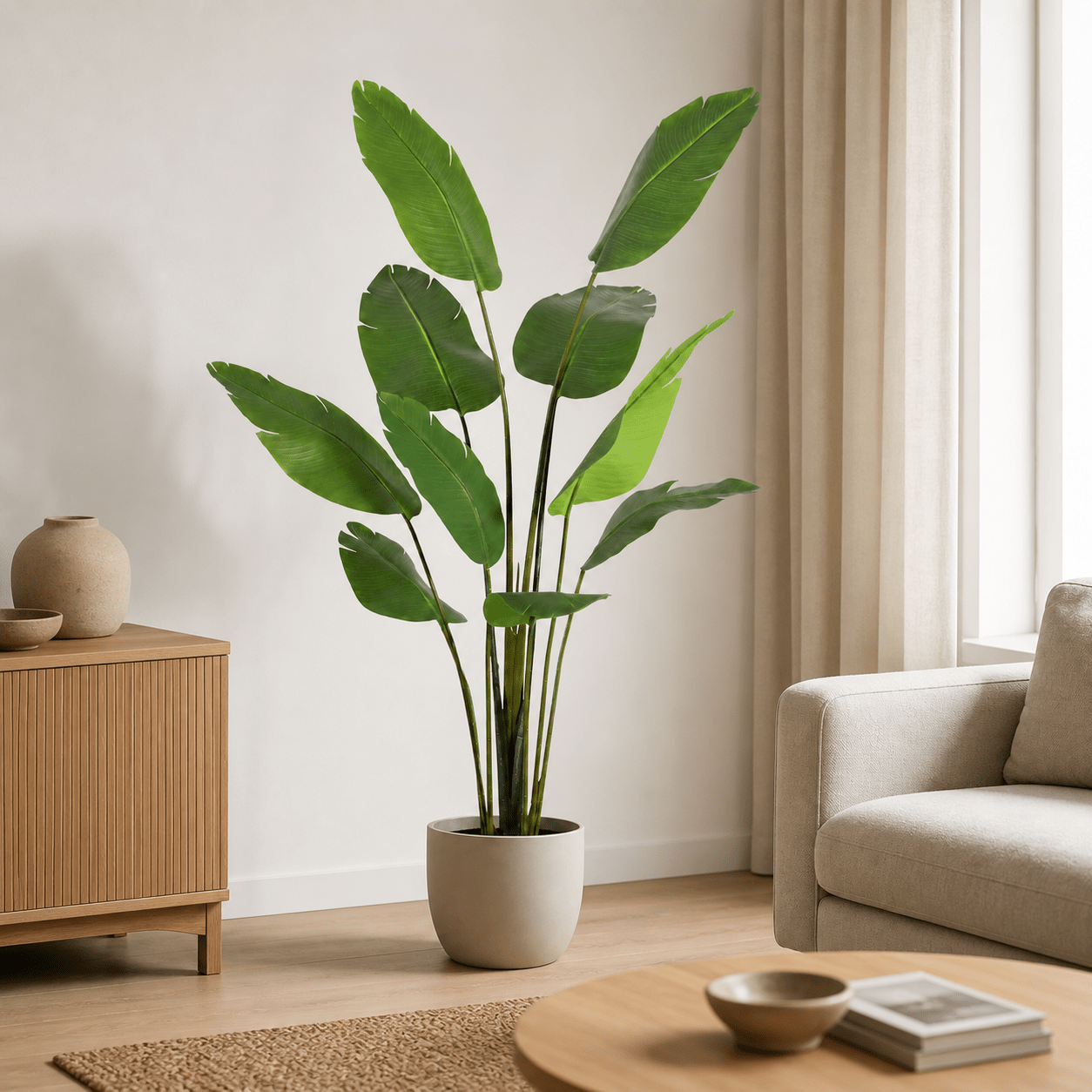 Strelitzie Kunstpflanze 180 cm – Strelitzia Nicolai tropisch - DYFLORA