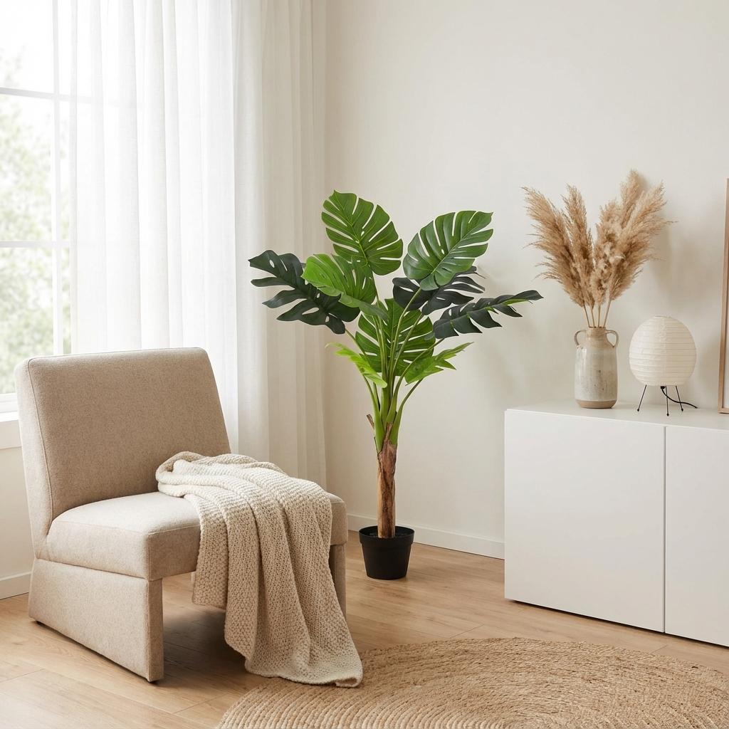 Kunstpflanze Fensterblatt Monstera Deliciosa 120 cm