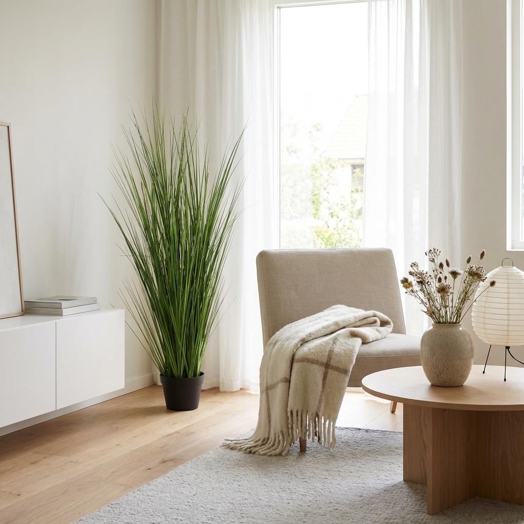 Kunstpflanze Zwiebelgras 130 cm mit luftiger, moderner Optik
