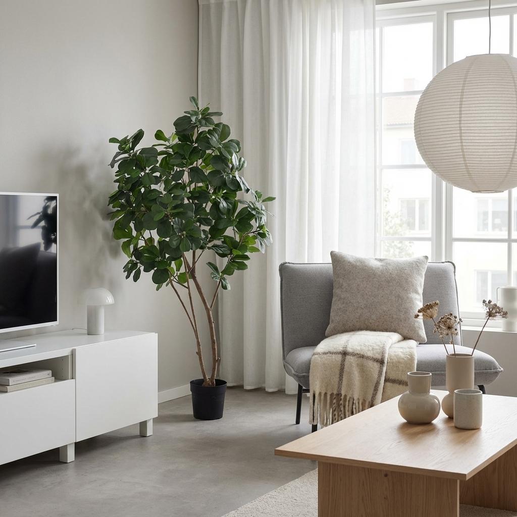 Kunstpflanze Geigenfeige 180 cm – künstlicher Ficus lyrata Baum