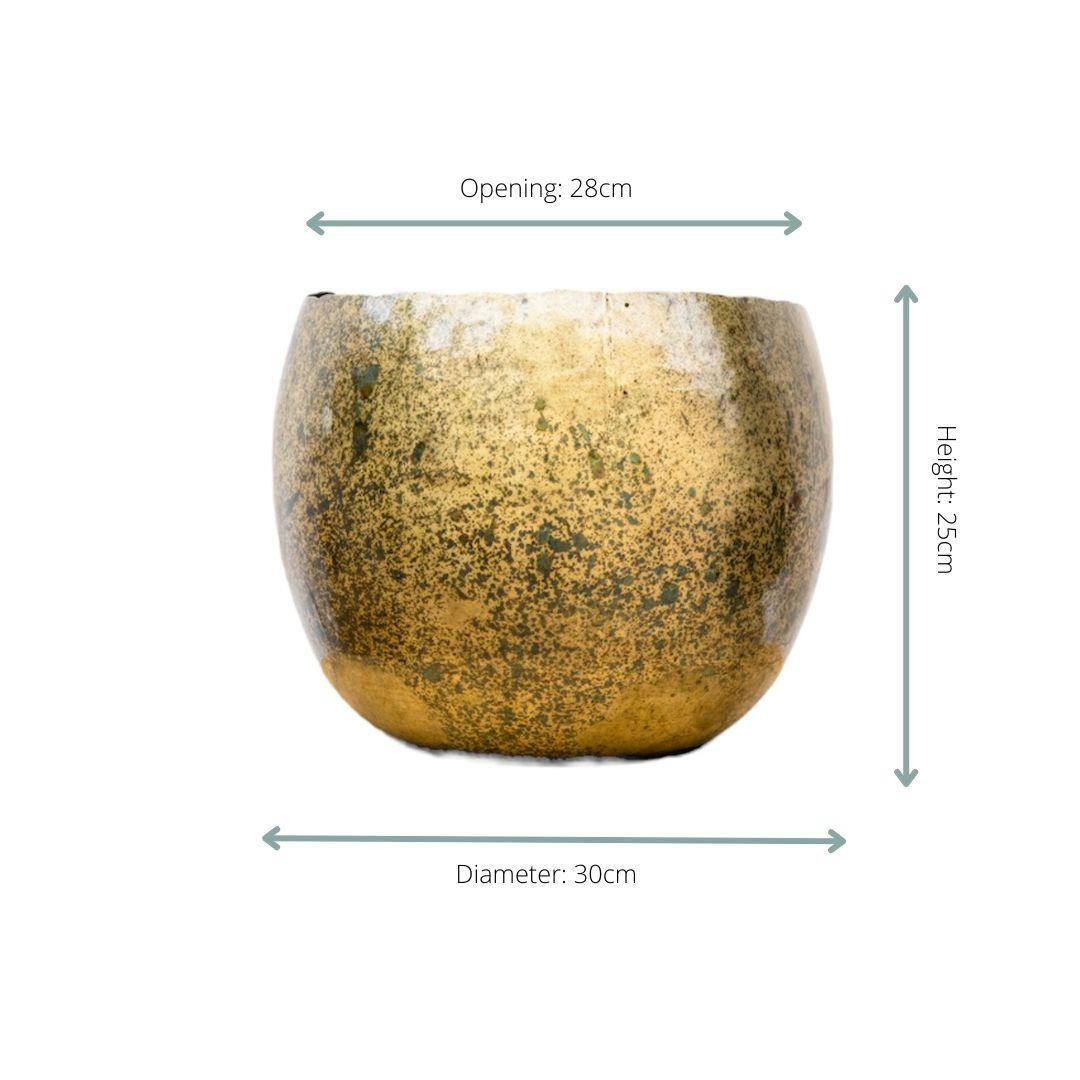 Übertopf Ellen Brass aus Metall in Gold-Brass-Optik - DYFLORA