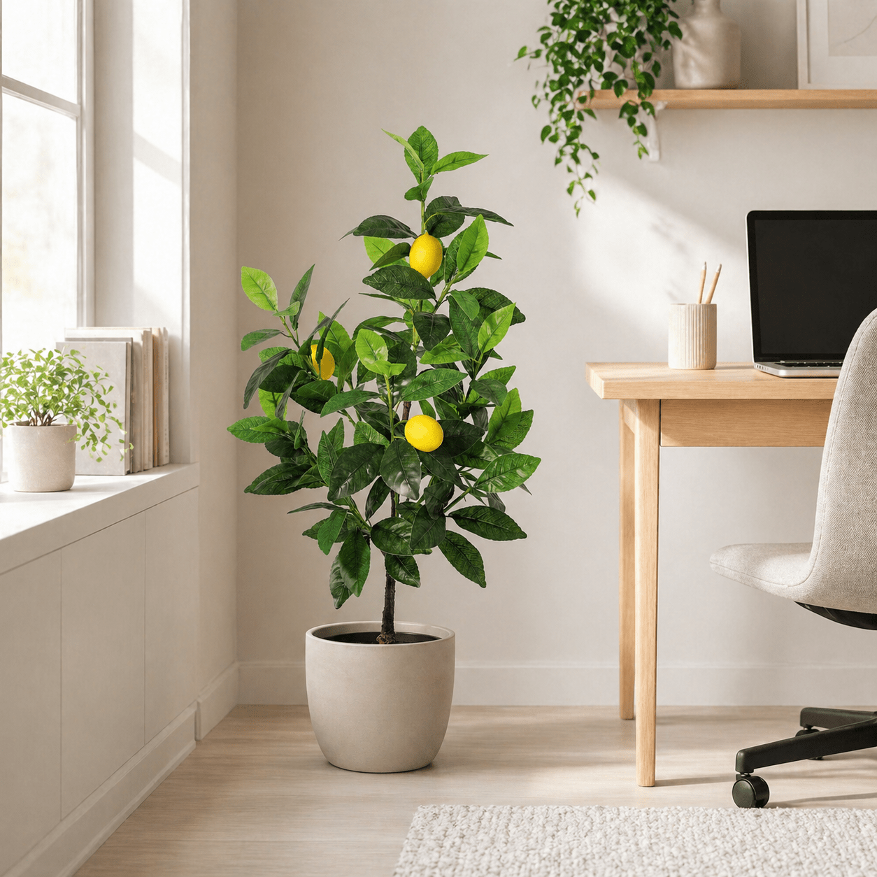 Zitronenbaum Kunstpflanze 65 cm – frischer Blickfang mit Früchten - DYFLORA