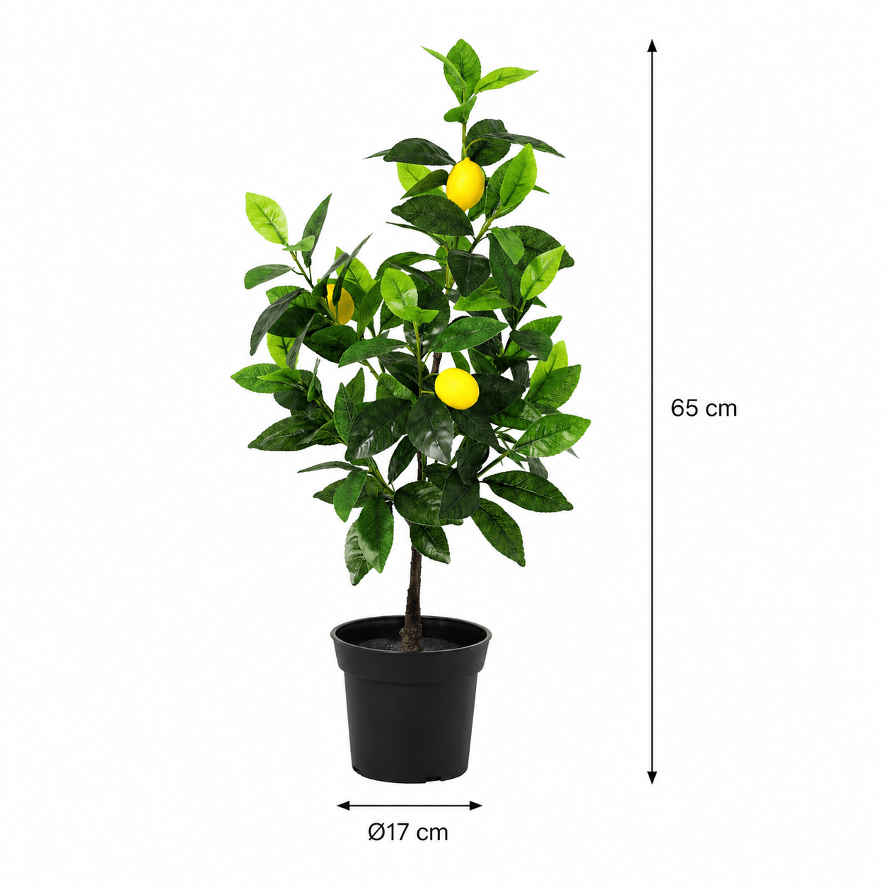 Zitronenbaum Kunstpflanze 65 cm – frischer Blickfang mit Früchten - DYFLORA
